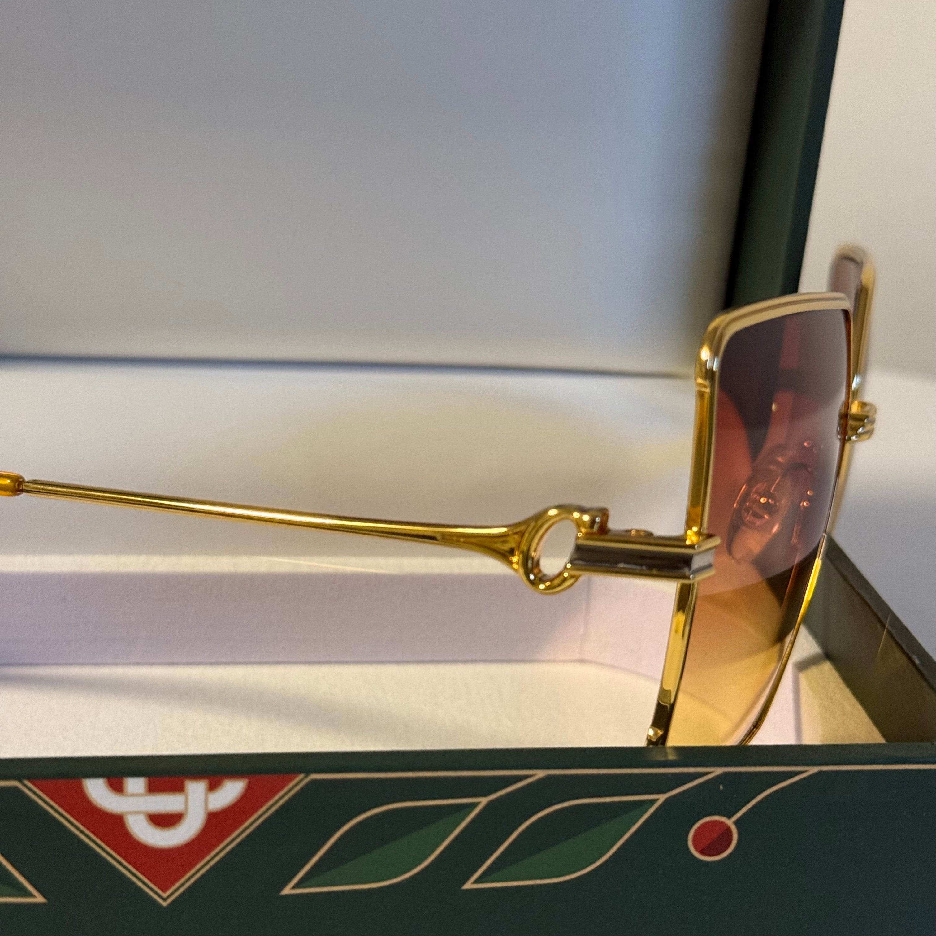 Women’s Casablanca Stainless Steel Square Orange Gradient Sunglasses
