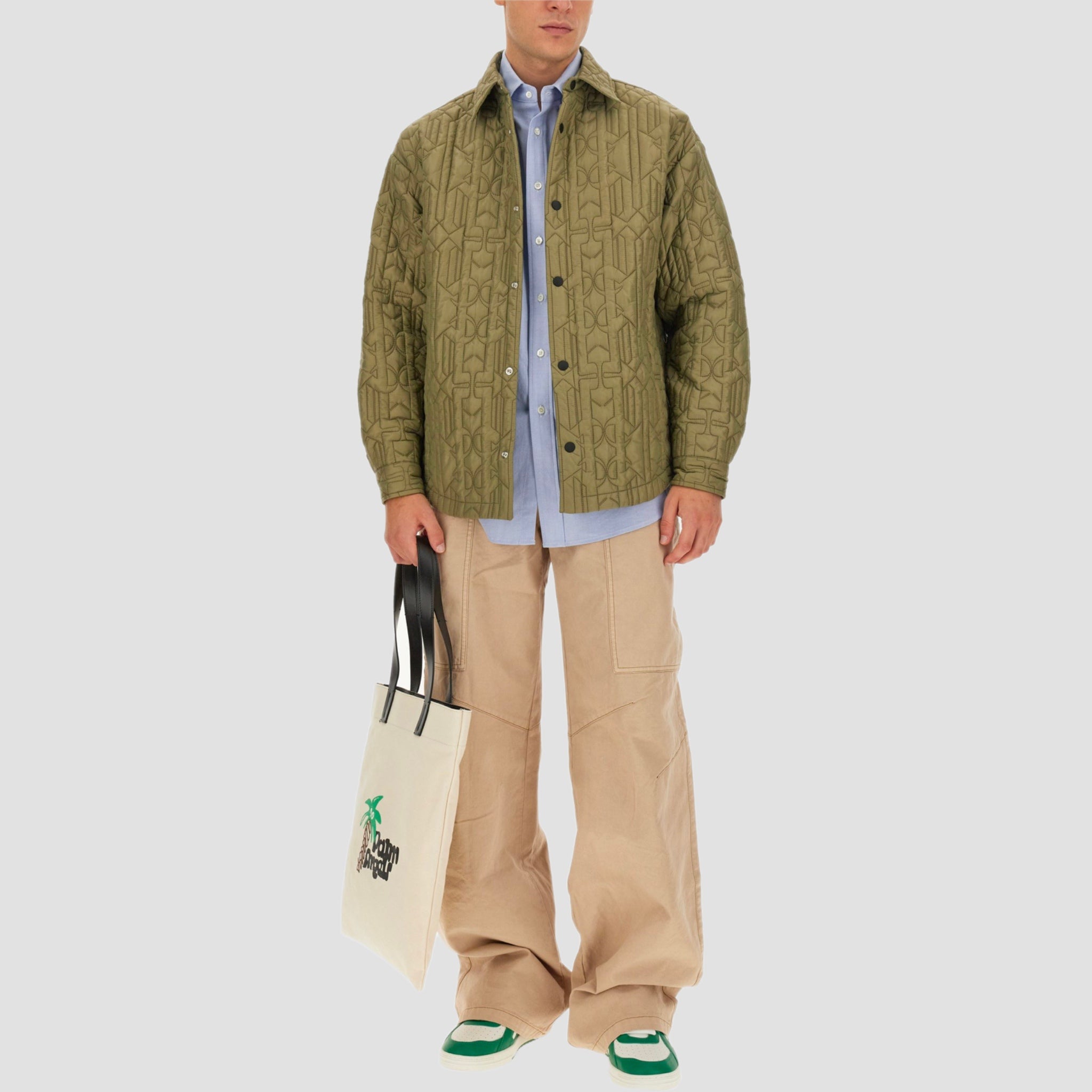 Palm Angels Monogram Quilted Shirt Jacket