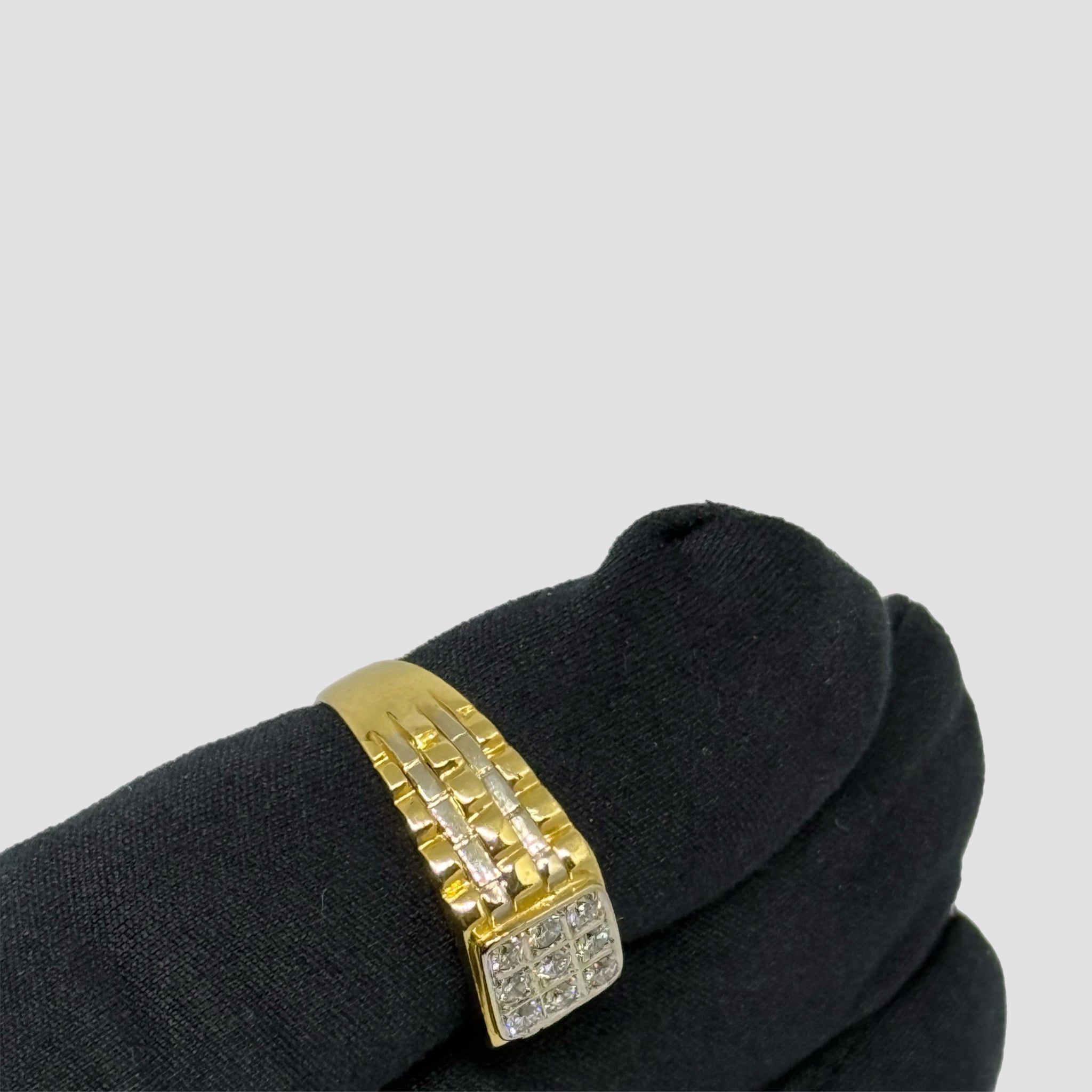 18ct Diamond Rolex Style Signet Ring