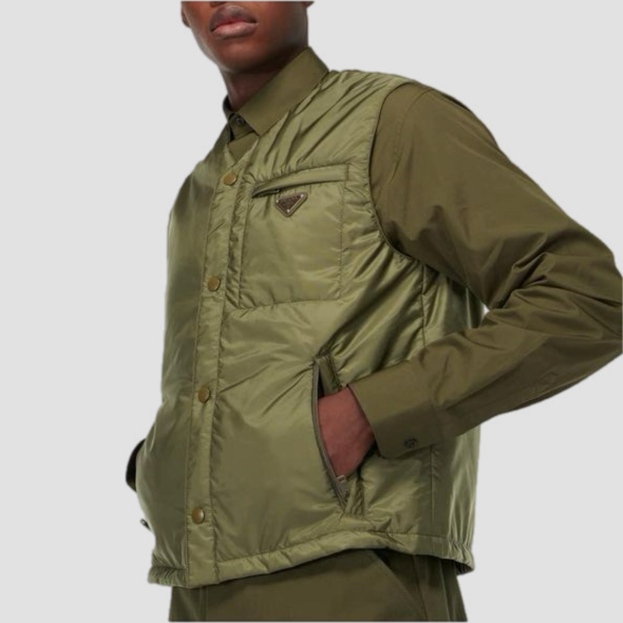 Prada Re-Nylon Gilet Green