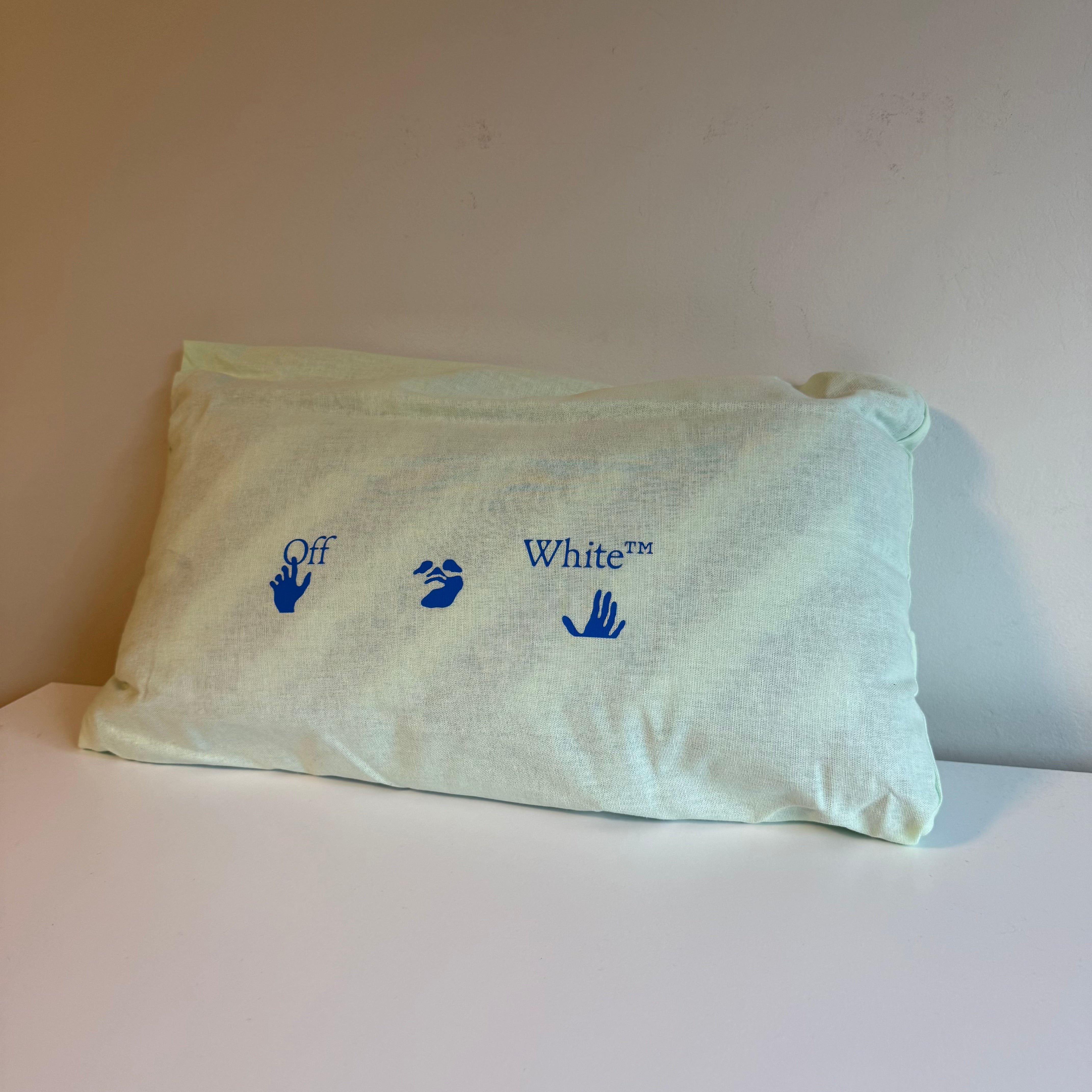 Off-White Pillow Blue White