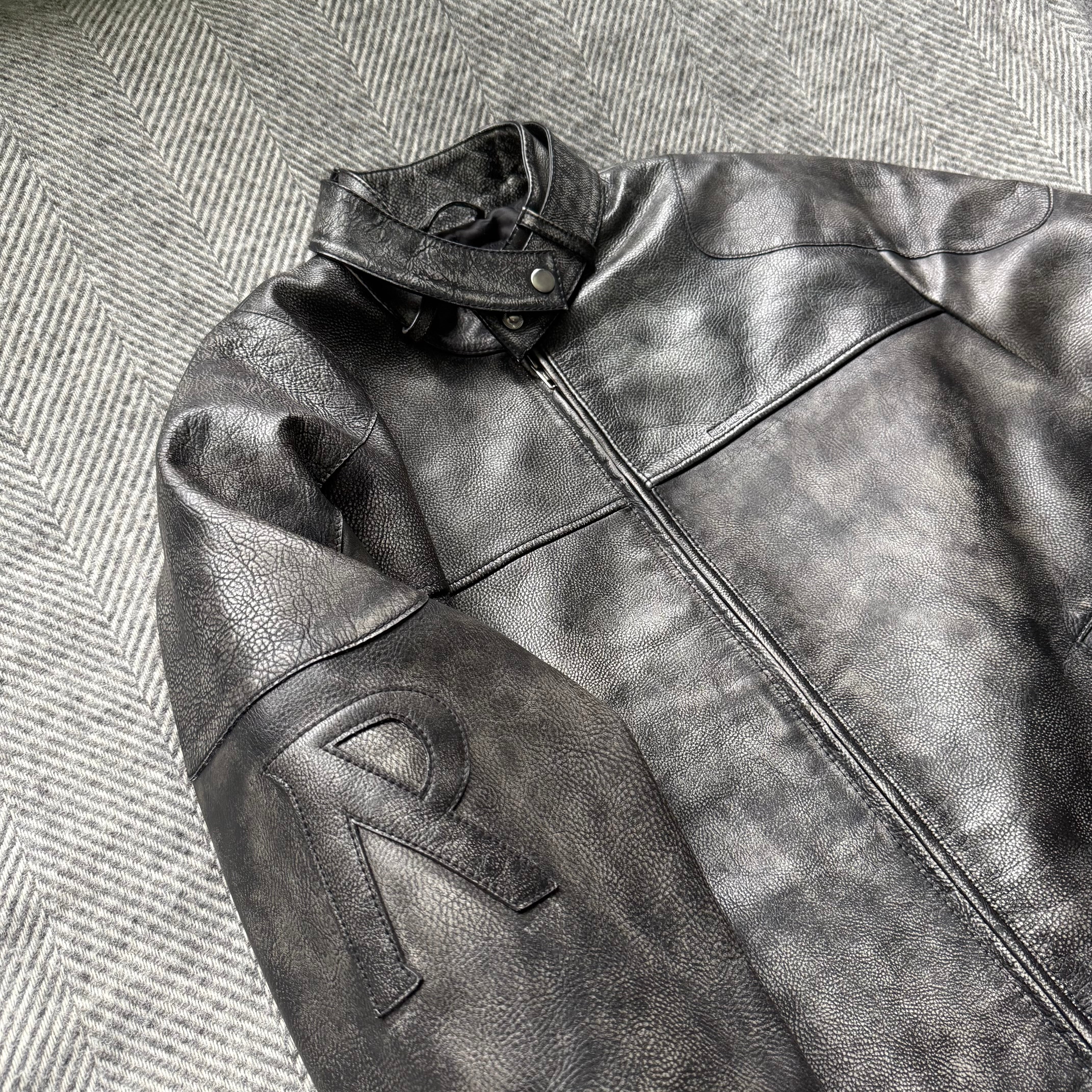 Represent Black/Grey Leather Jacket