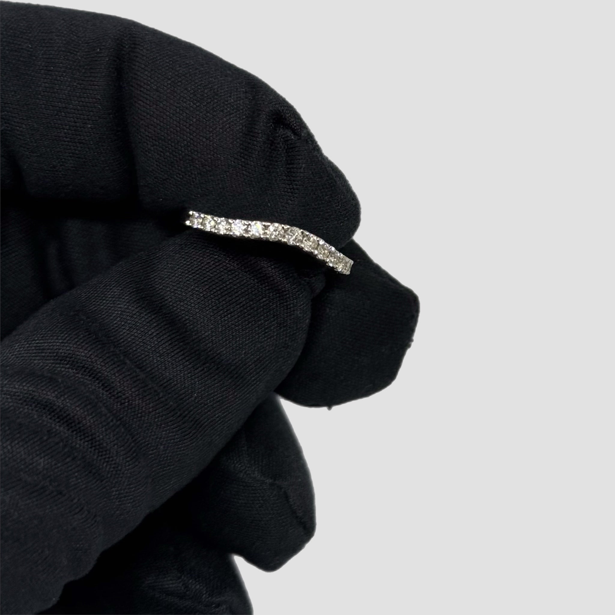 18ct White Gold Diamond Wishbone Half Eternity Ring