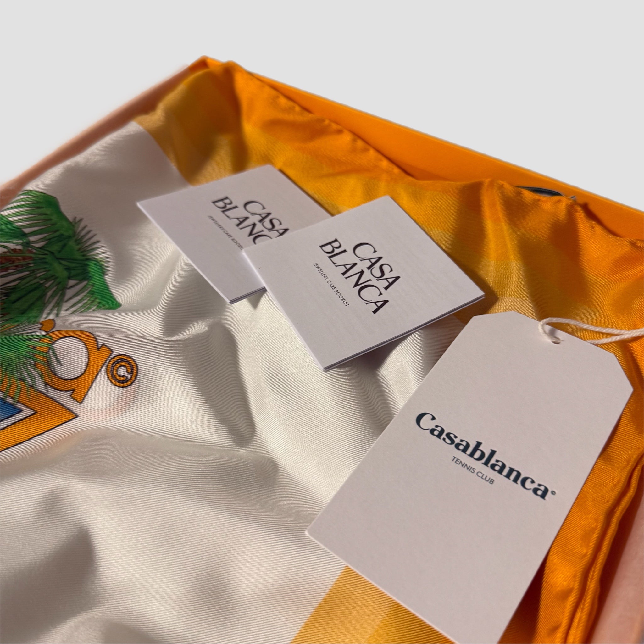 Casablanca Silk Twill Palm Springs Scarf Orange