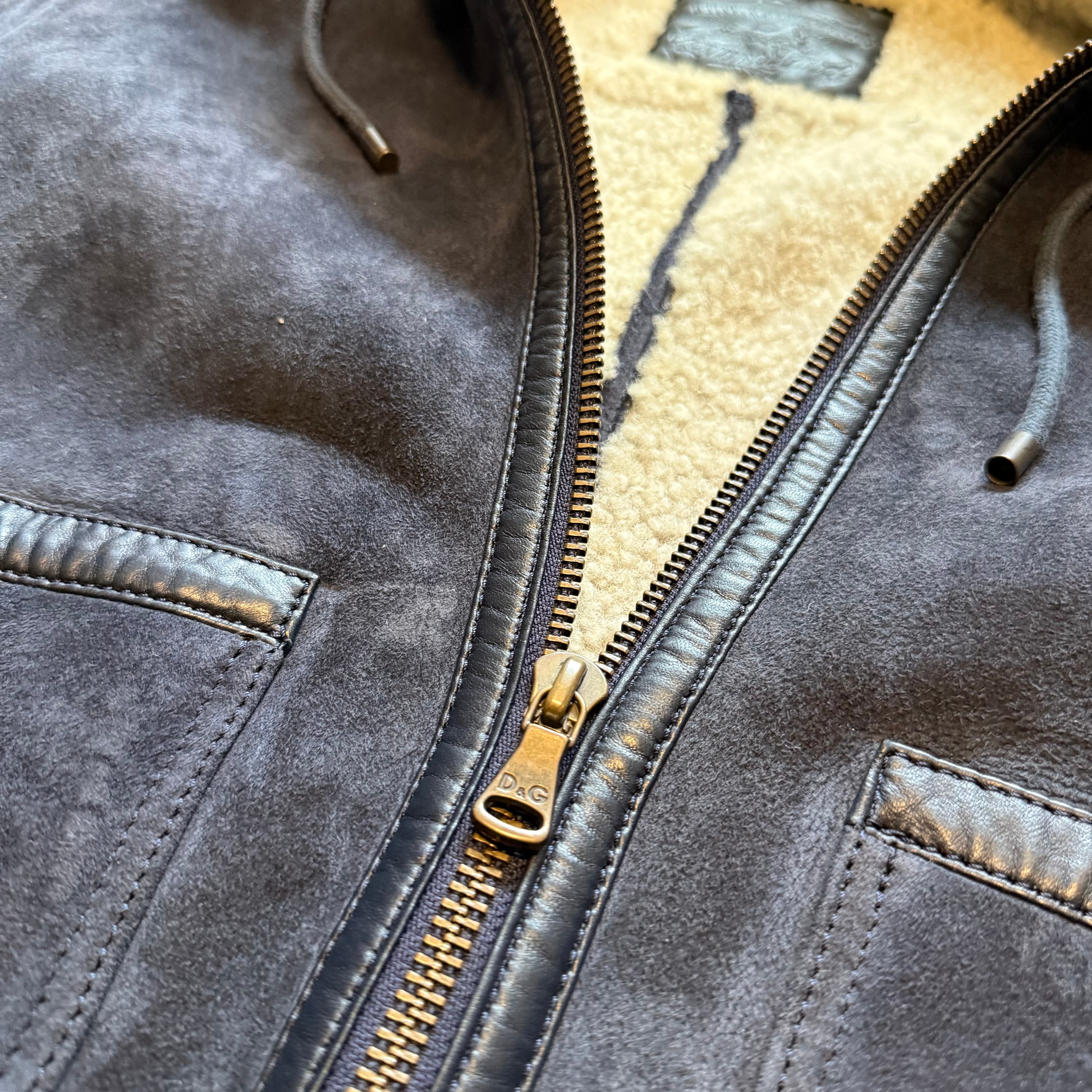 D&G Lambskin Suede Hooded Jacket