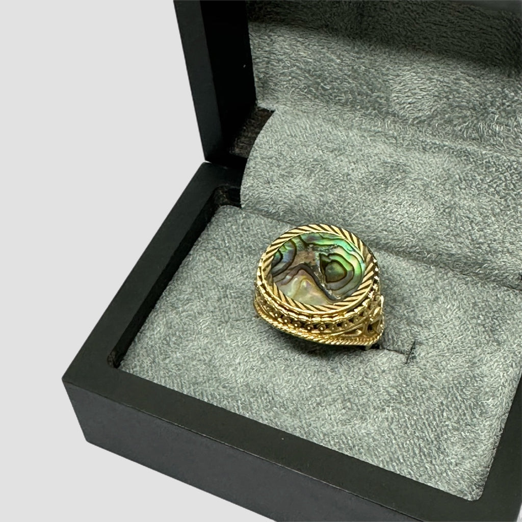 Abalone 9ct 1/10 Krugerrand Ring