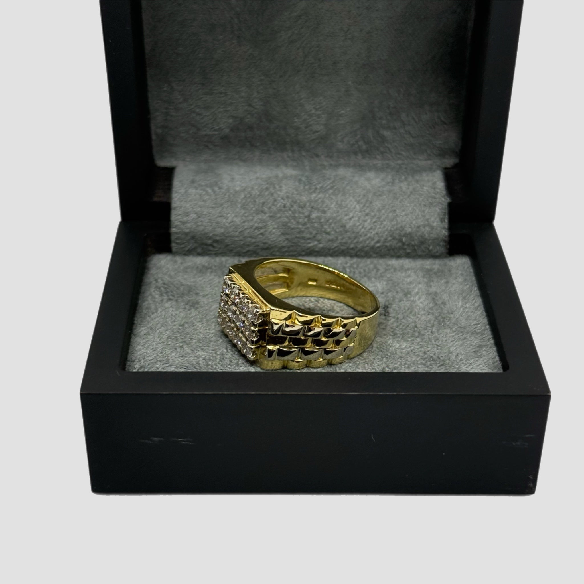 18ct Diamond Rolex Style Signet Ring