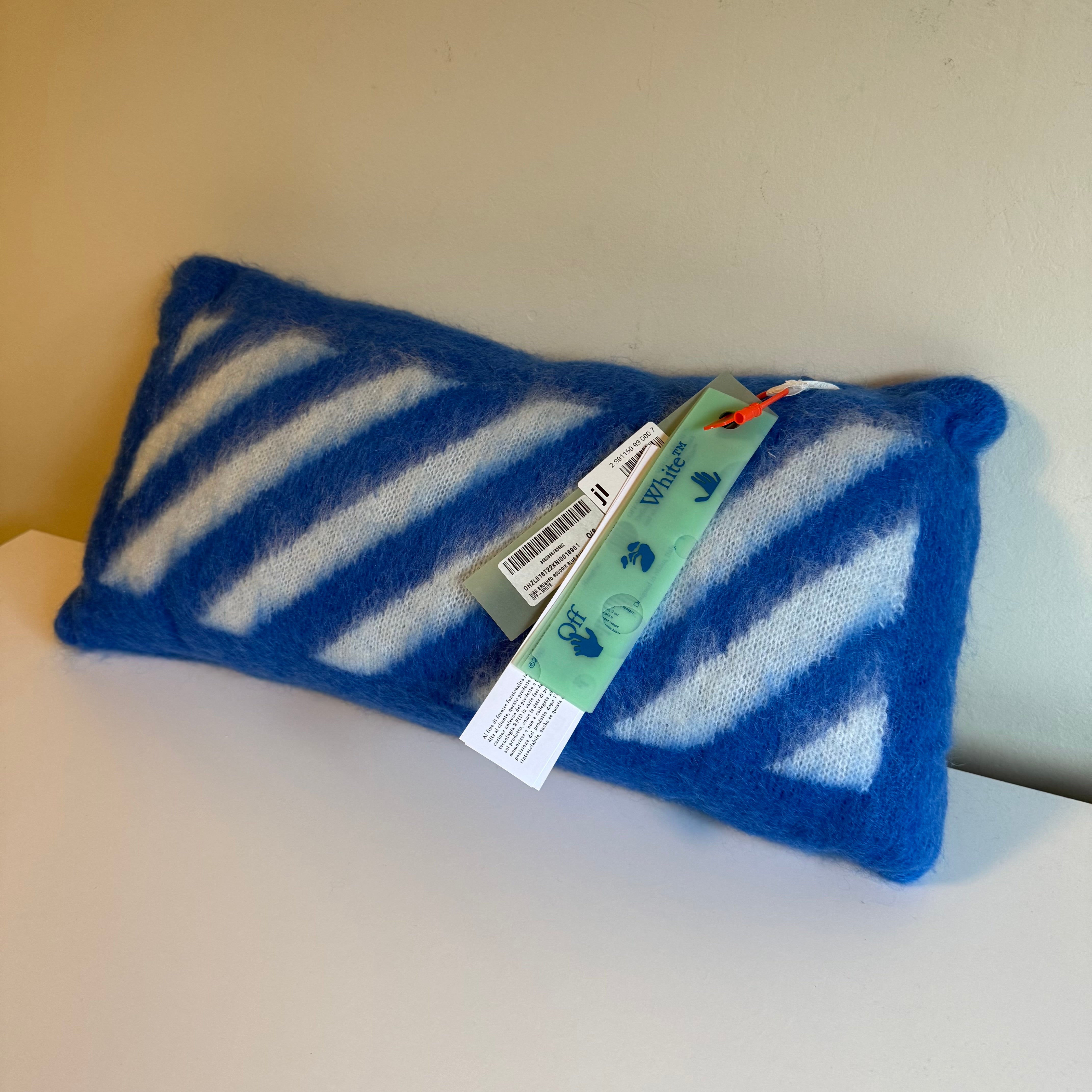 Off-White Pillow Blue White