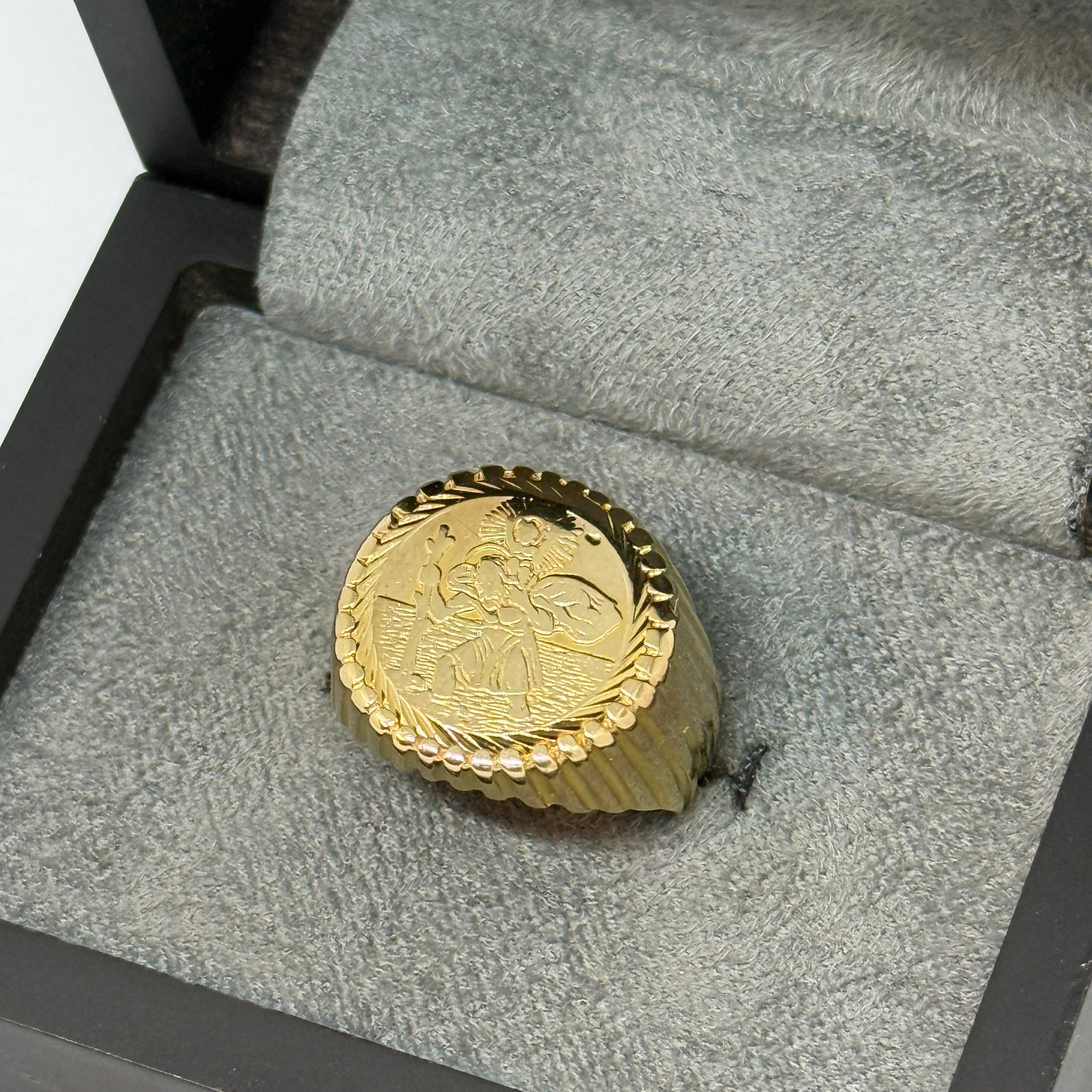 9ct St Christopher Coin Ring