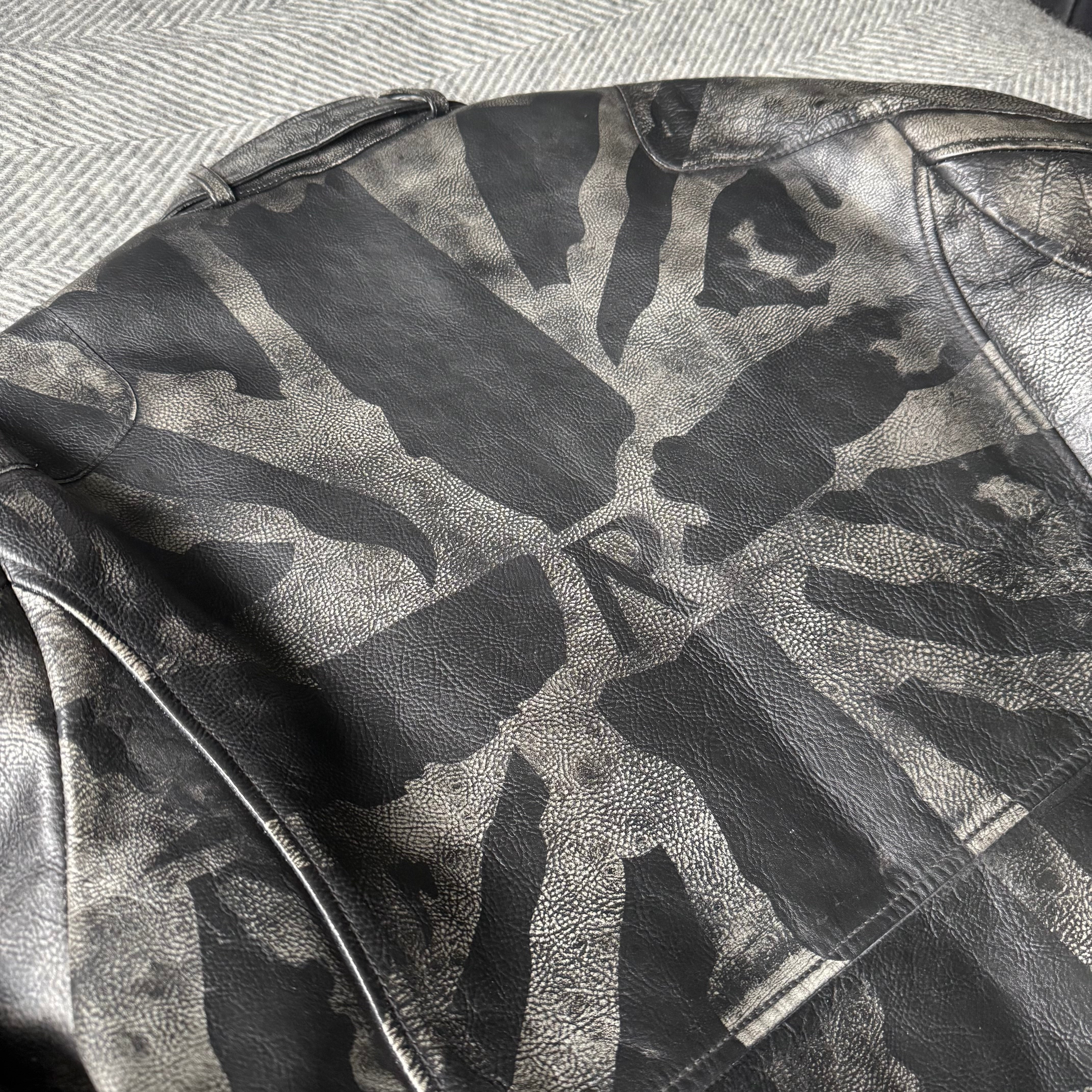 Represent Black/Grey Leather Jacket