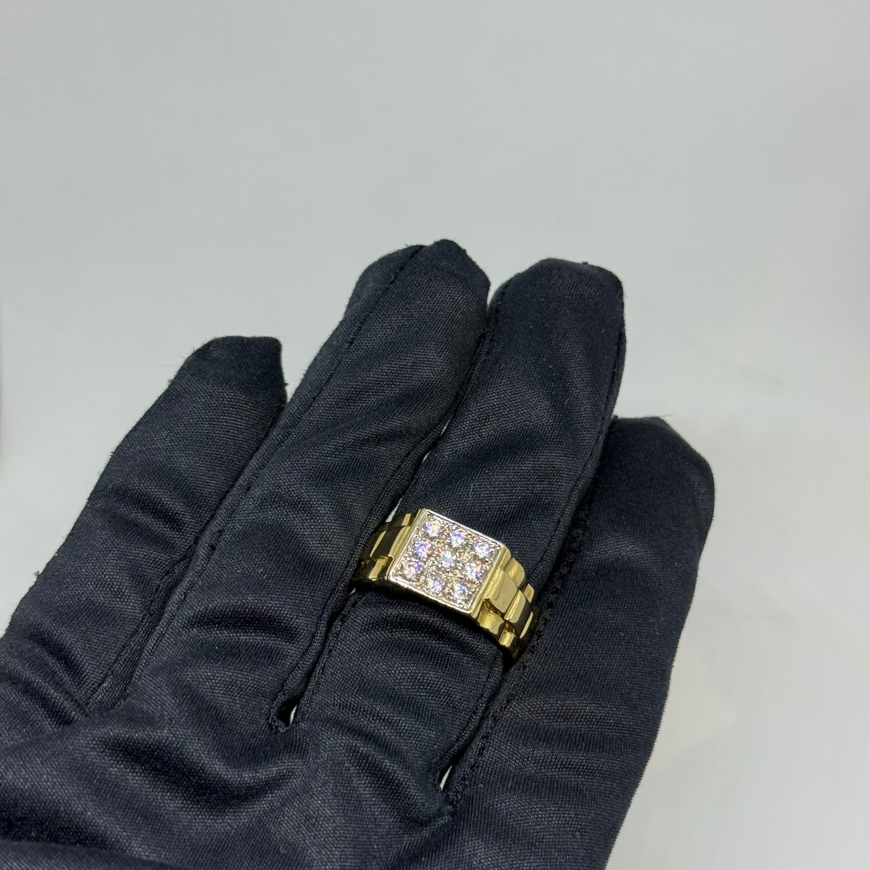 9ct Rolex Style CZ Signet Ring