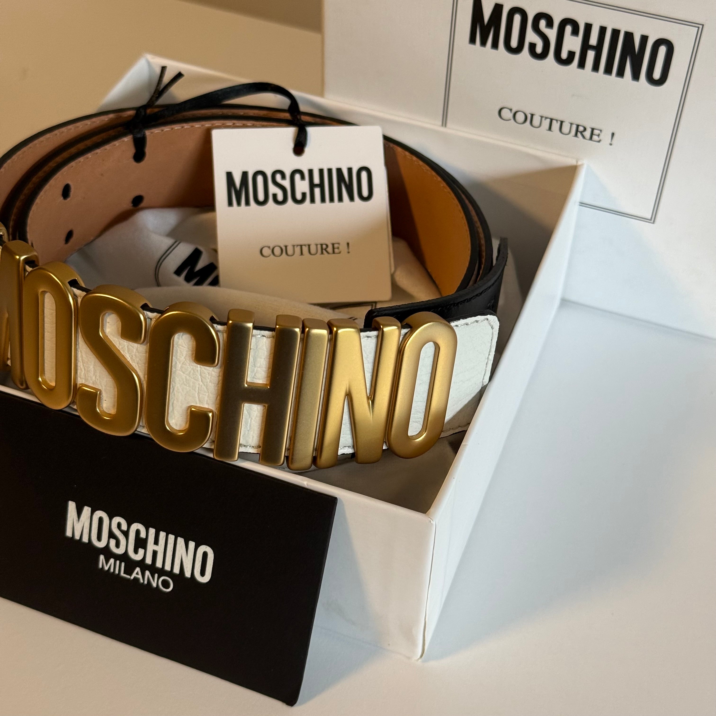 Moschino Leather Belt Size 54