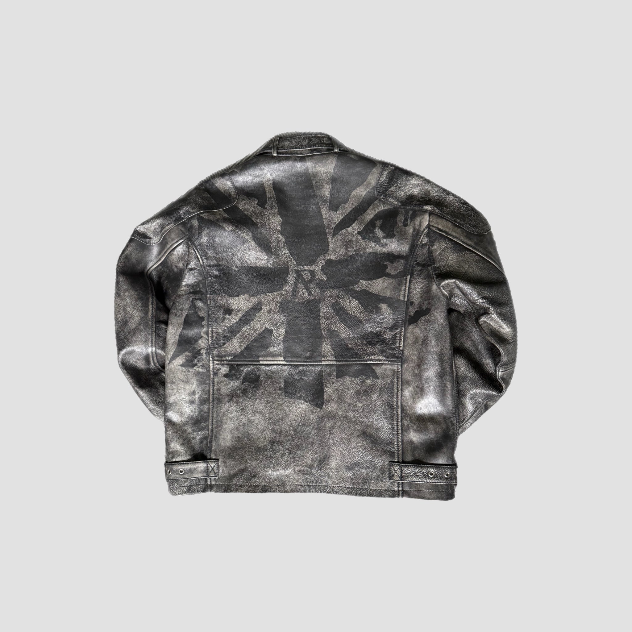 Represent Black/Grey Leather Jacket