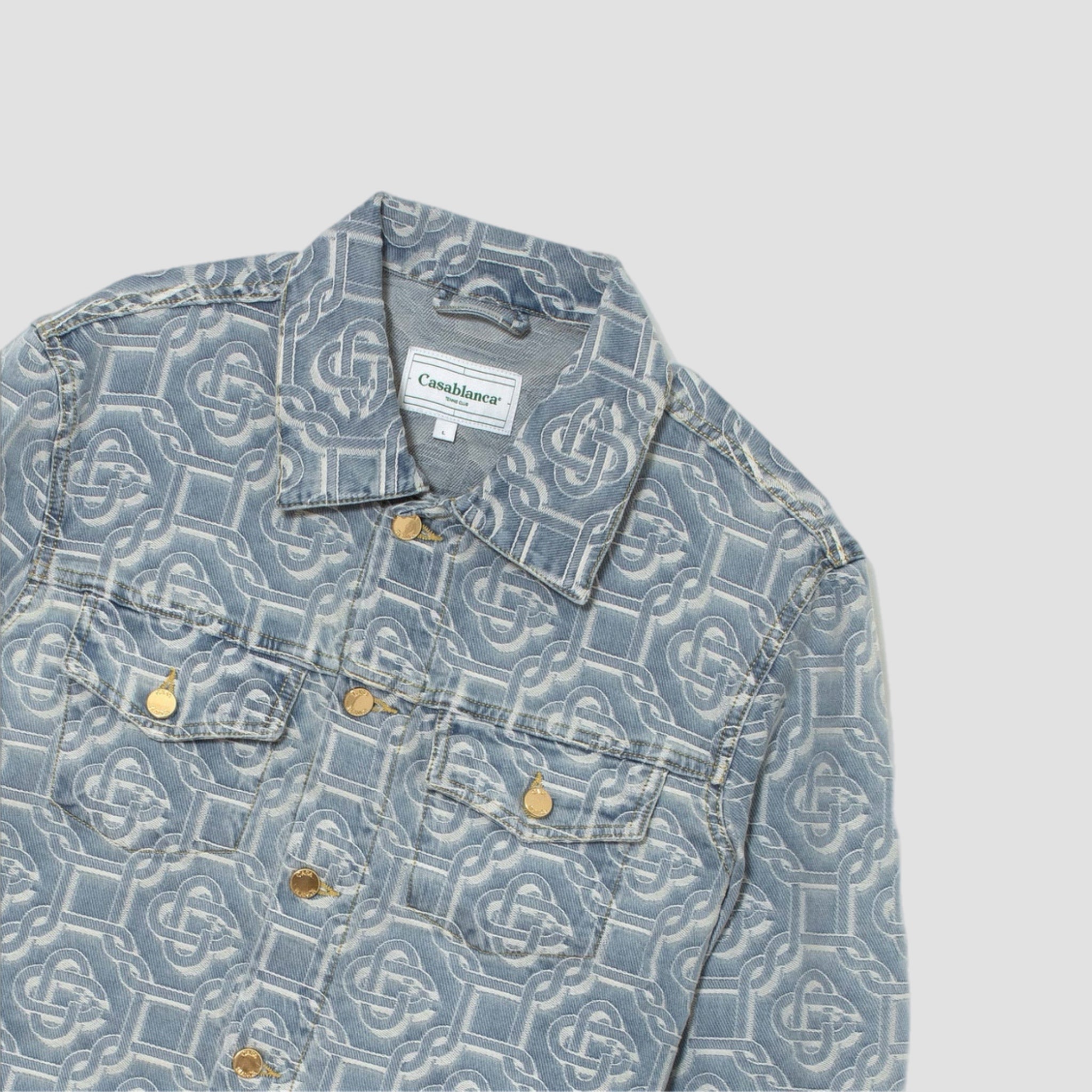 Casablanca Bleached Denim Jacket Monogram