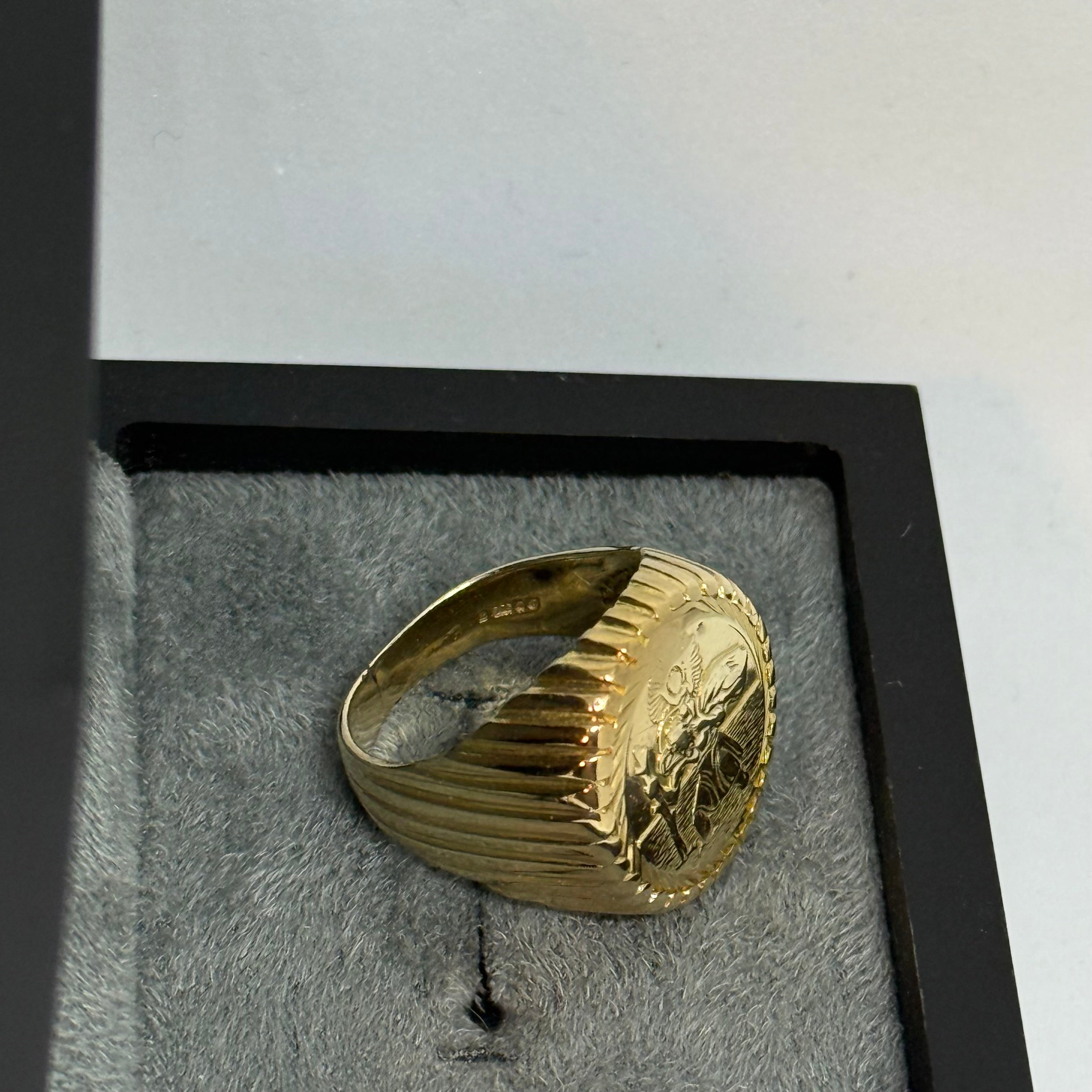 9ct St Christopher Coin Ring