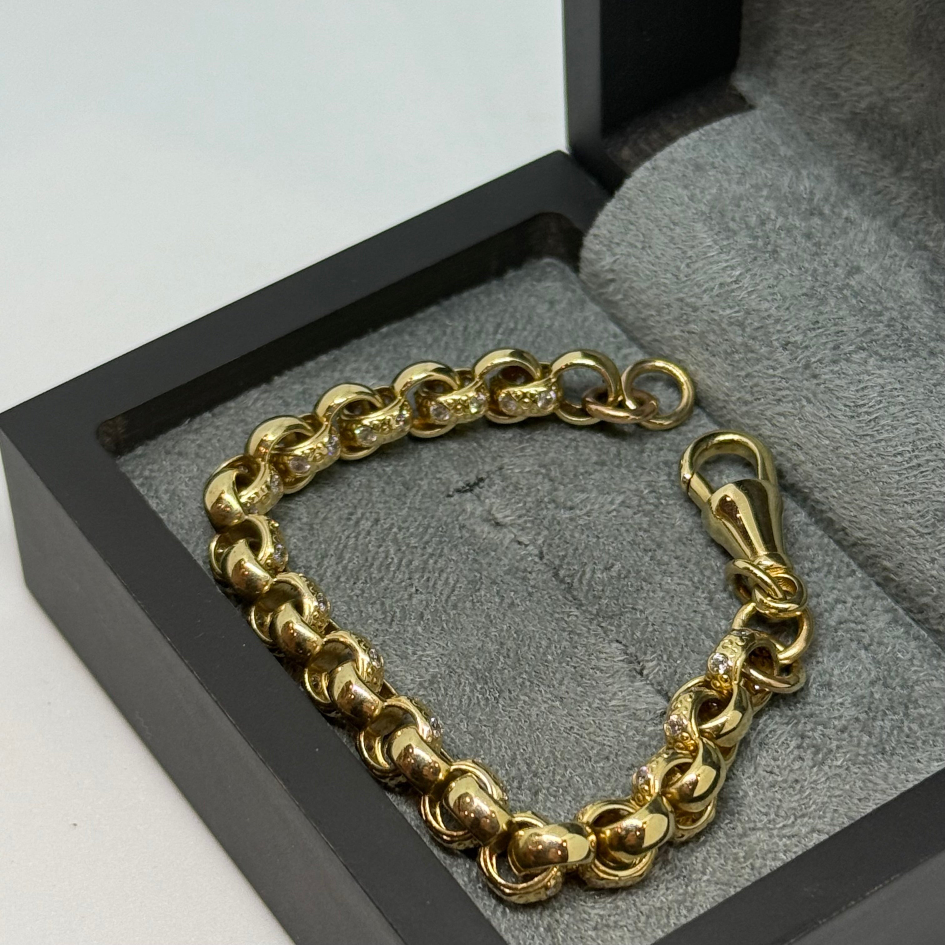 Babys 9ct Belcher Cubic Bracelet