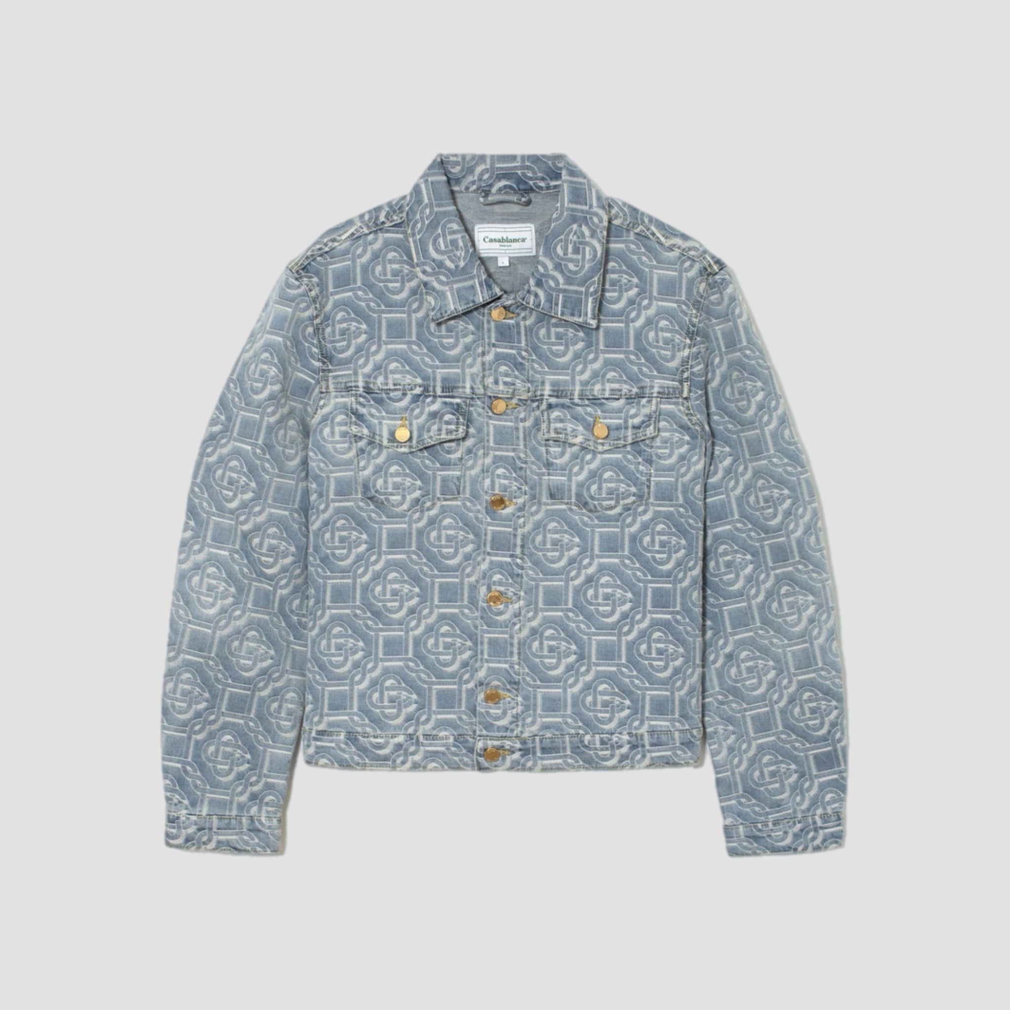 Casablanca Bleached Denim Jacket Monogram