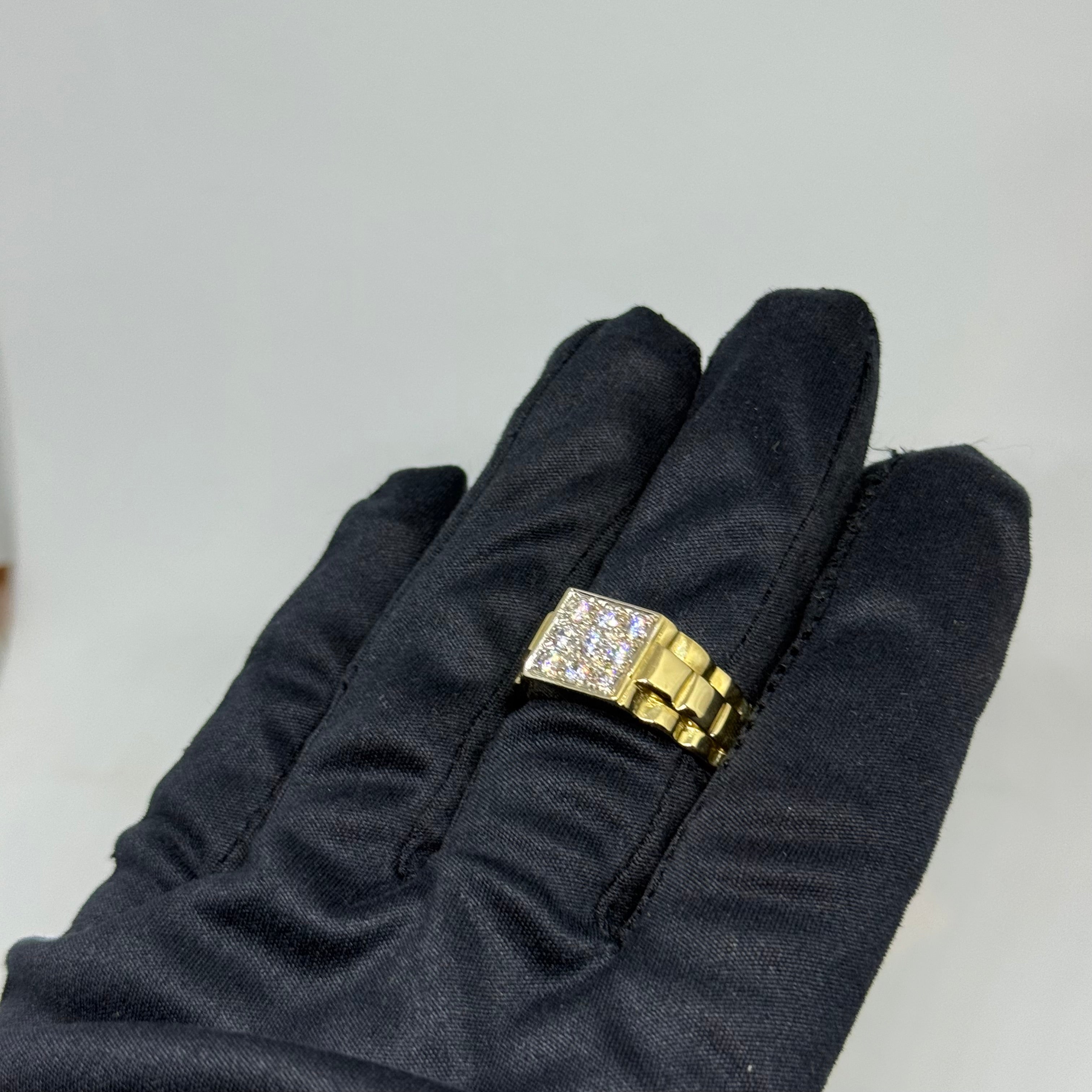 9ct Rolex Style CZ Signet Ring