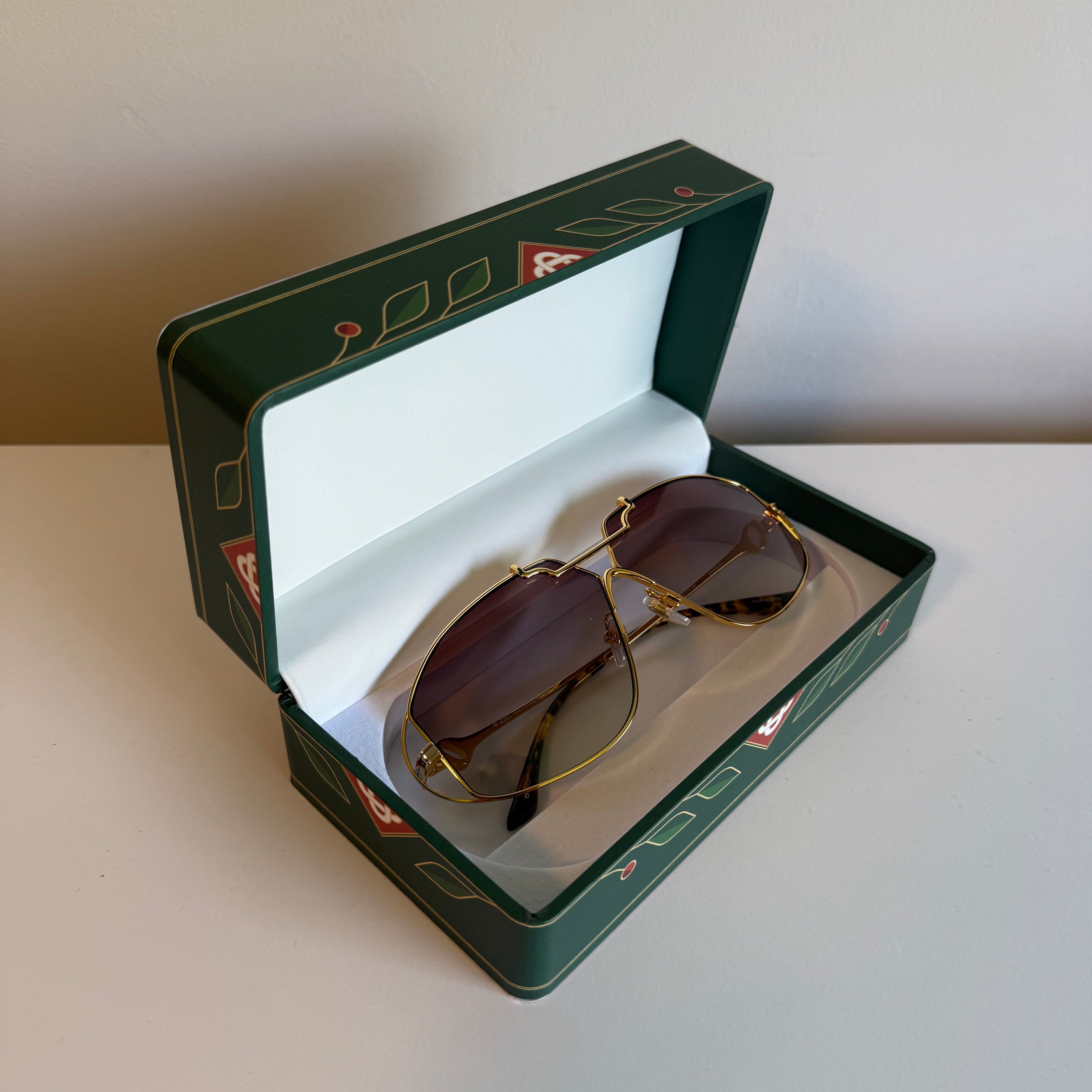 Casablanca Stainless Steel Aviator Sunglasses