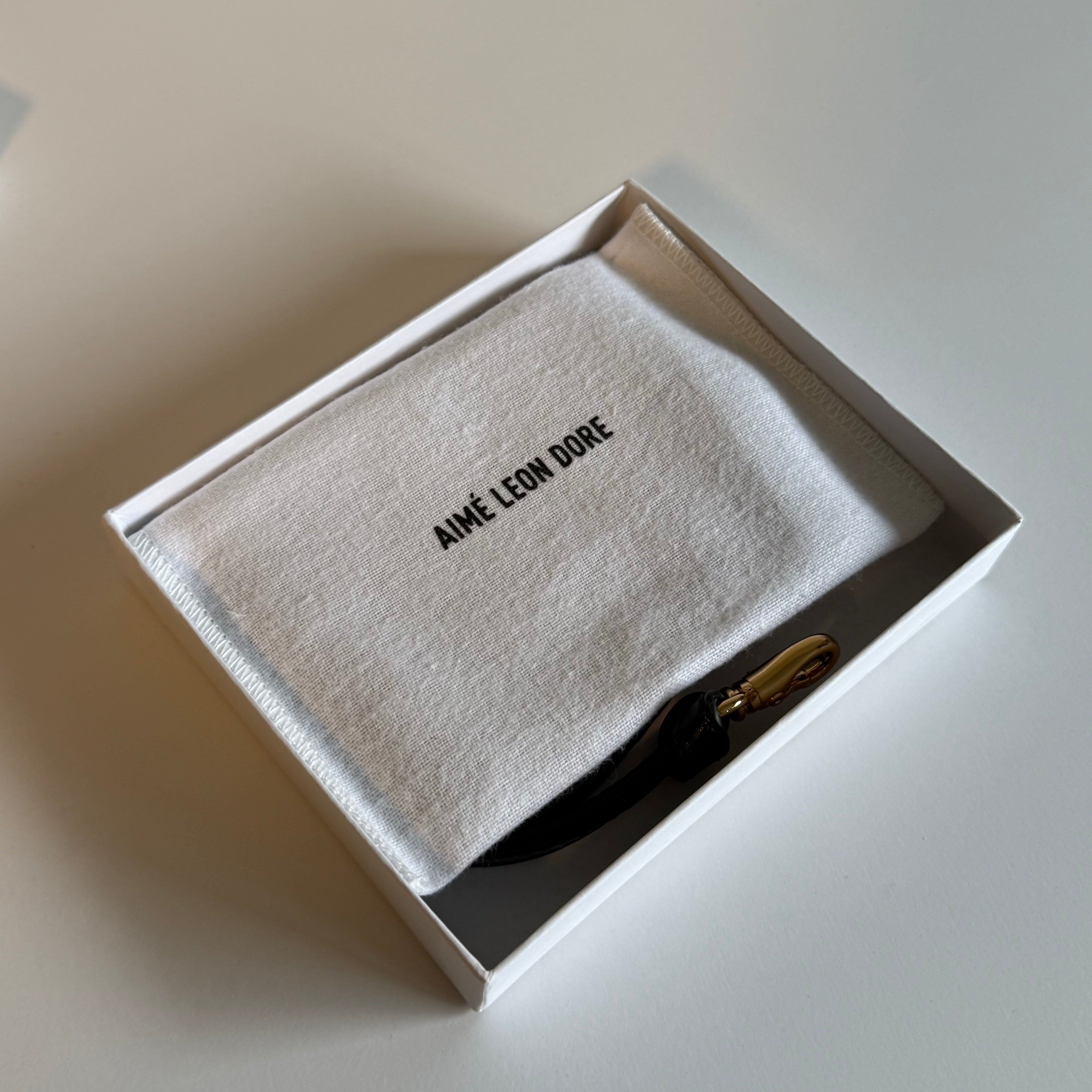 Aime Leon Dore Debossed Logo Leather Card Holder Marine
