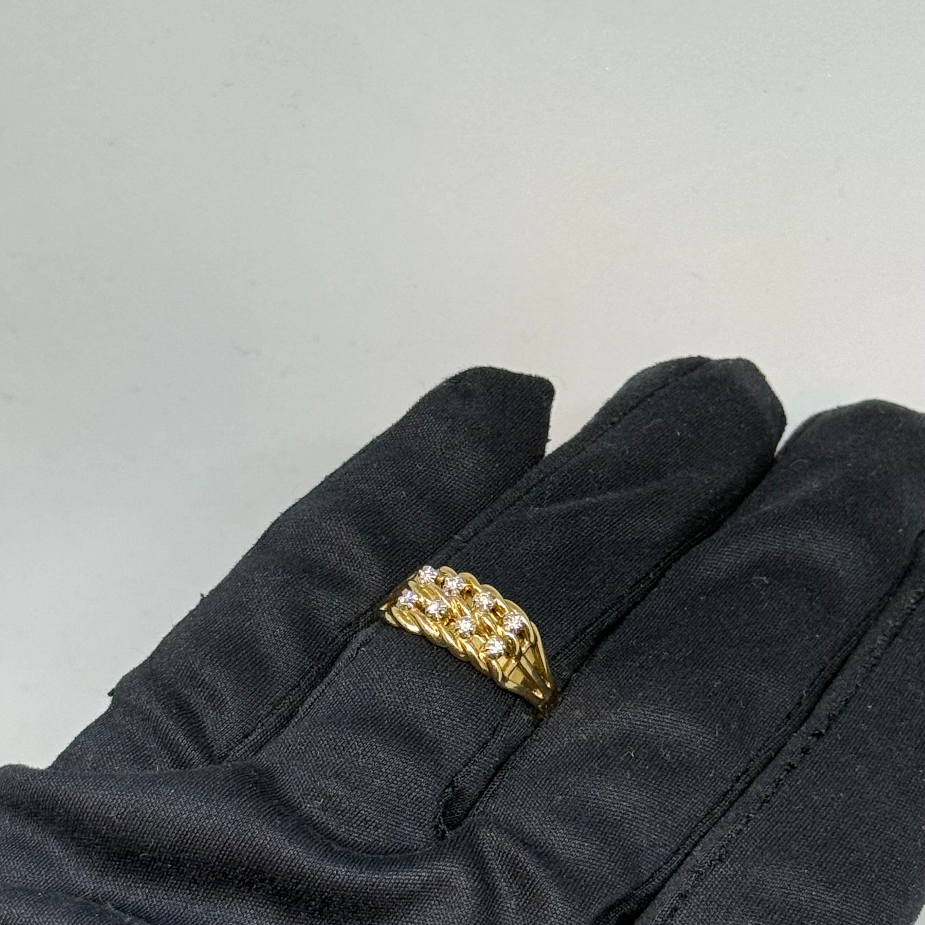 9ct Diamond Set Keeper Ring