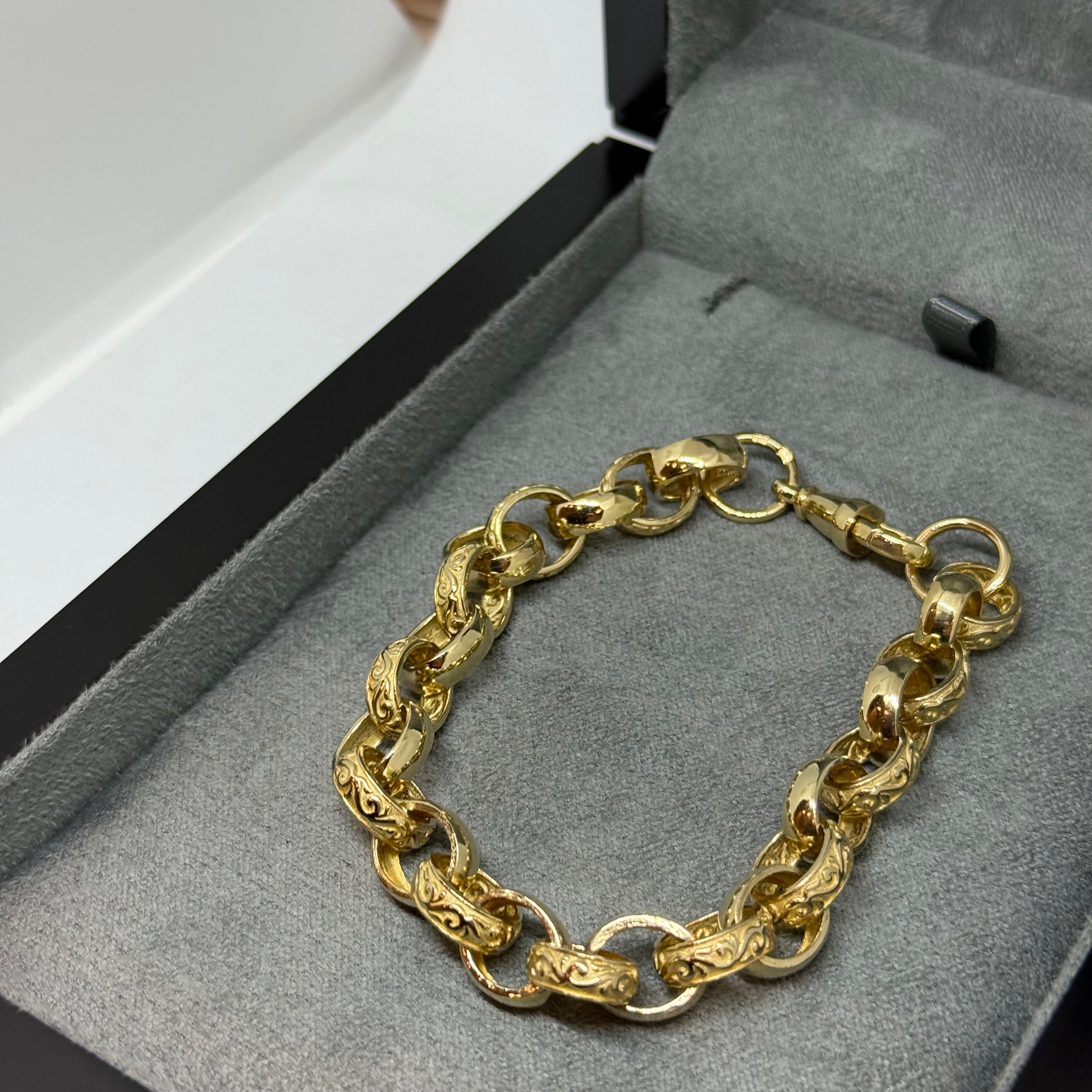 9ct Half Pattern Belcher Chain Bracelet