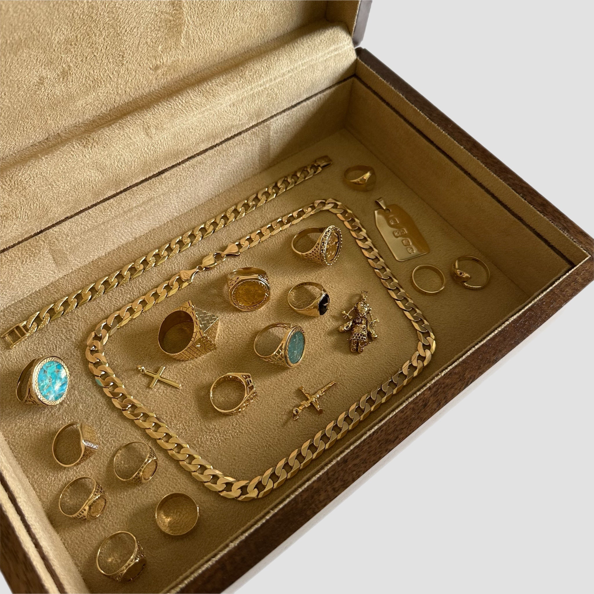 Handmade Walnut Jewellery Box Organiser