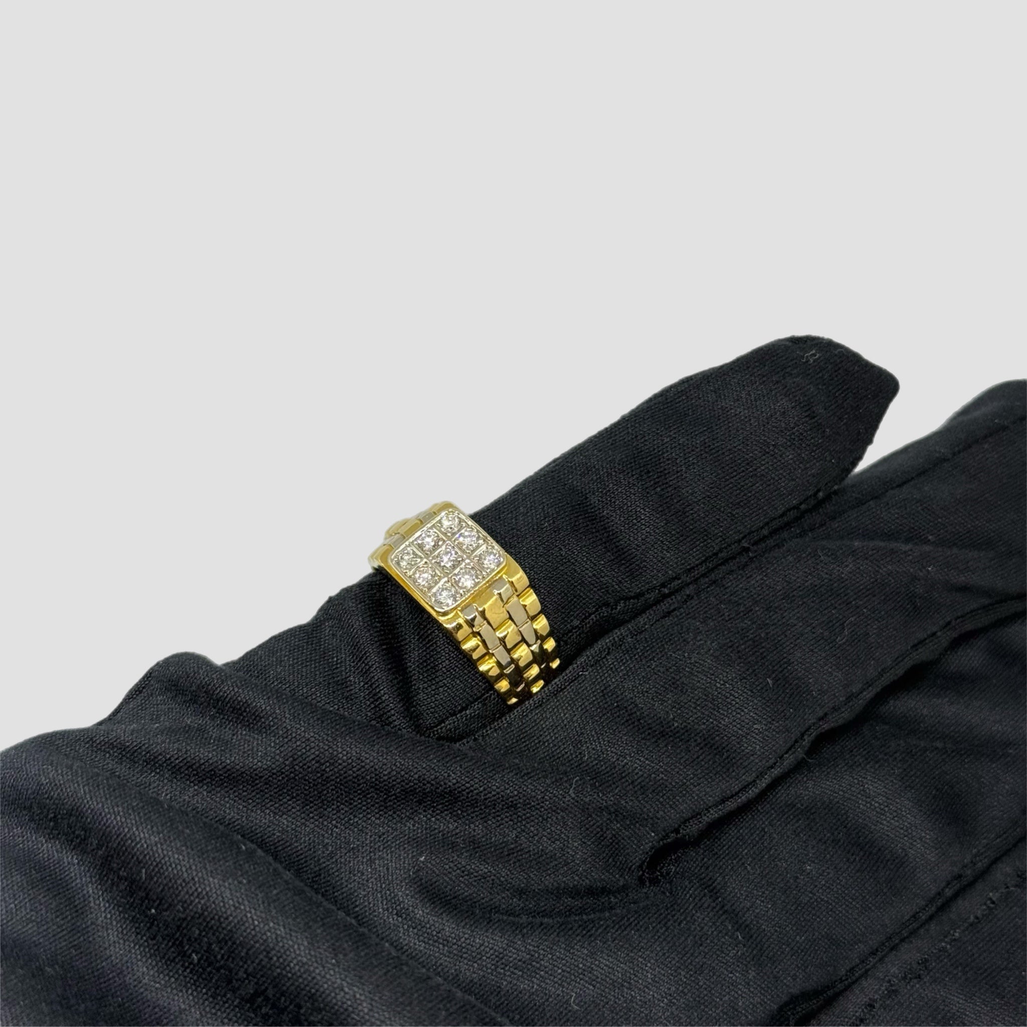 18ct Diamond Rolex Style Signet Ring