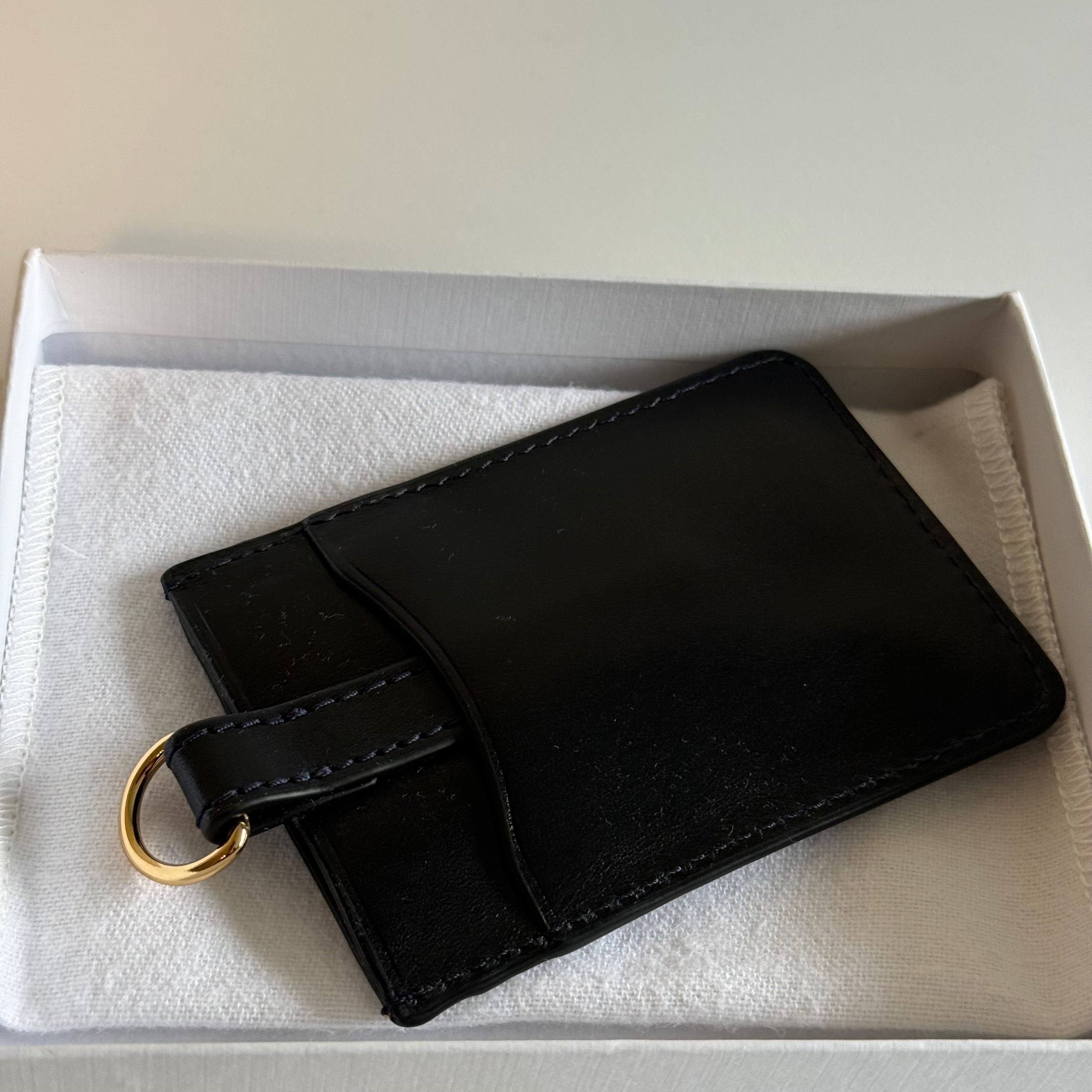 Aime Leon Dore Debossed Logo Leather Card Holder Marine