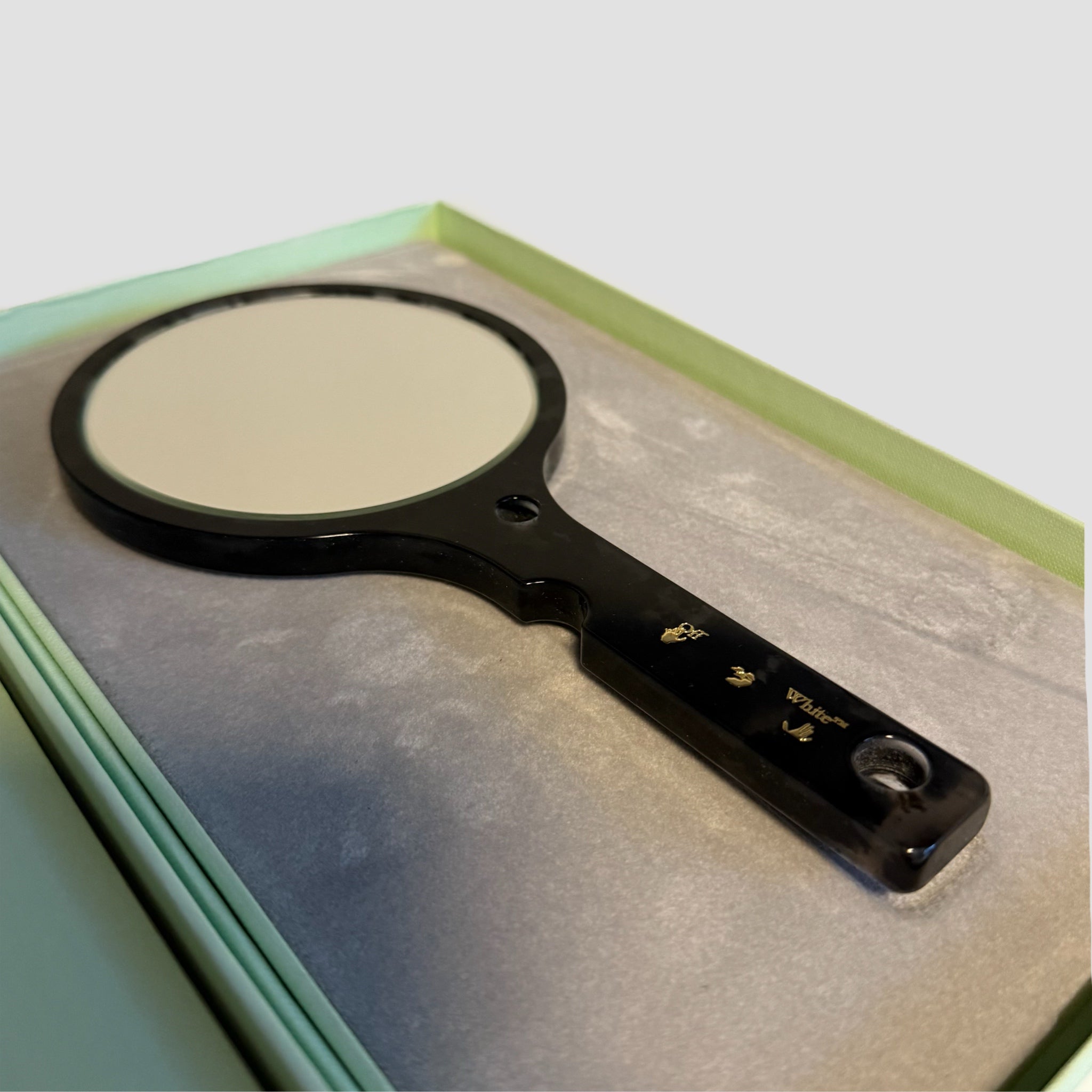 Off-White Meteor Hand Mirror Dark Havana Gold