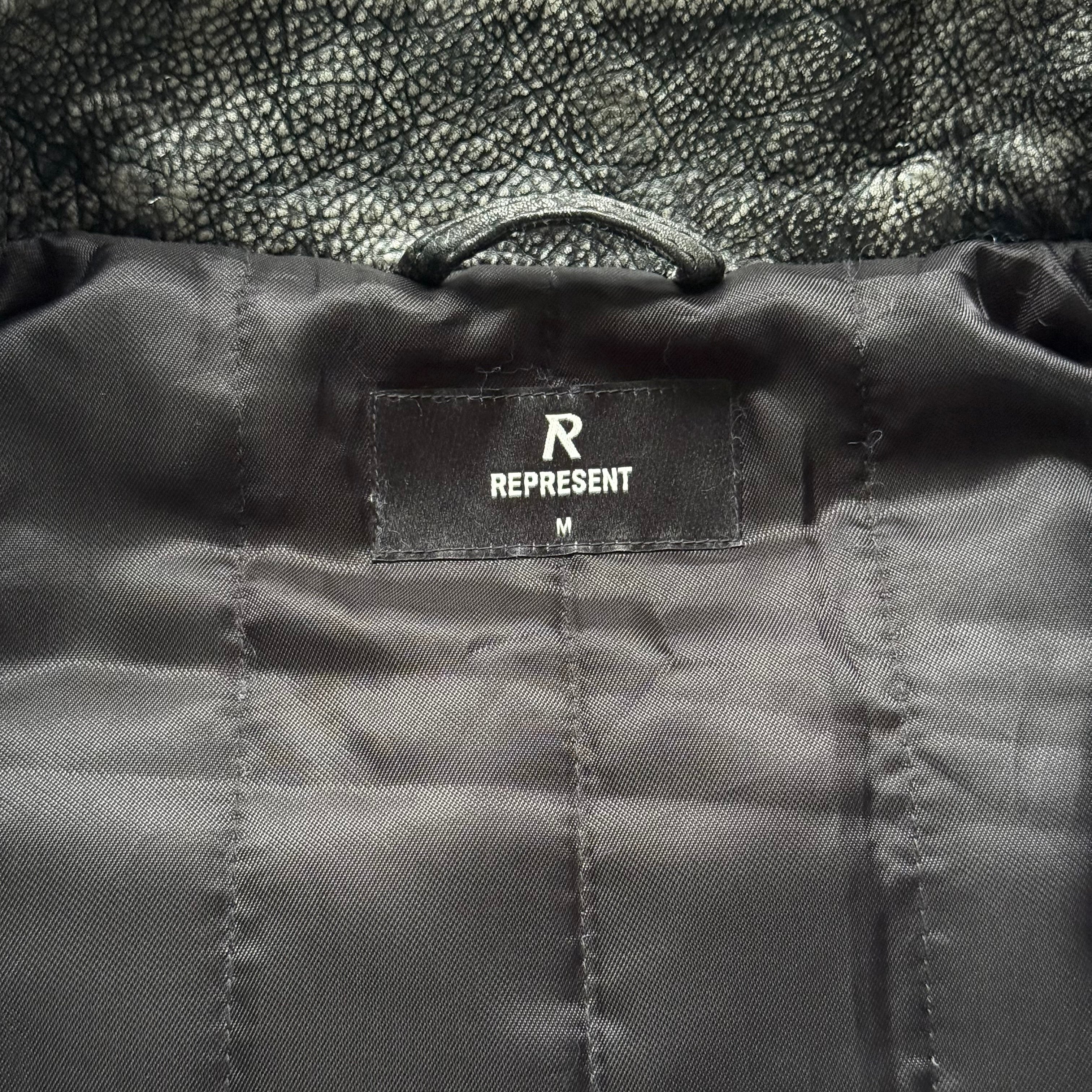 Represent Black/Grey Leather Jacket