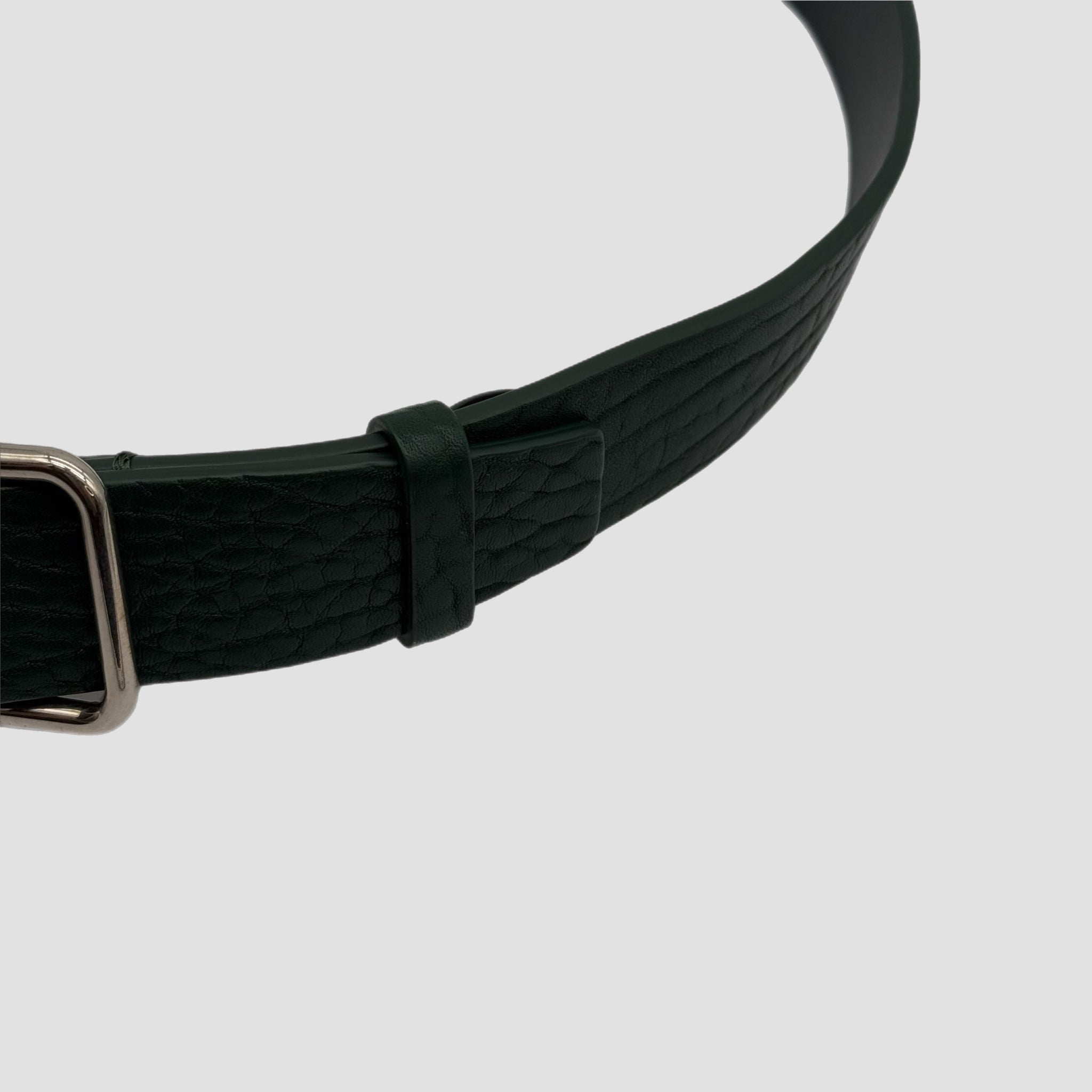 Burberry Leather B Buckle Belt Emerald Green
