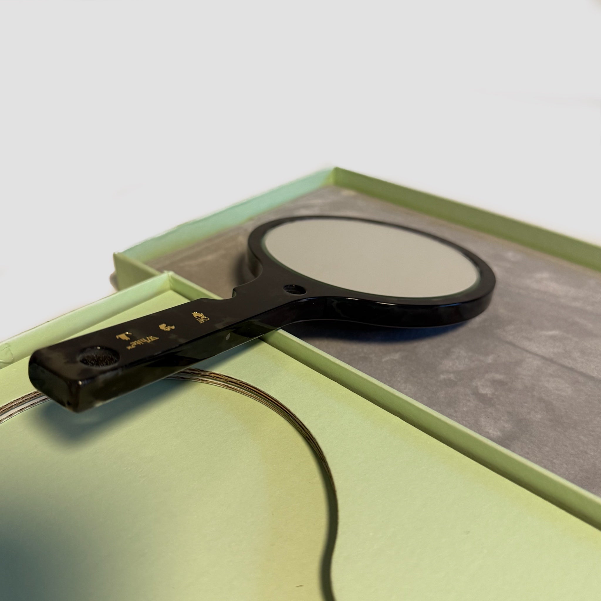 Off-White Meteor Hand Mirror Dark Havana Gold