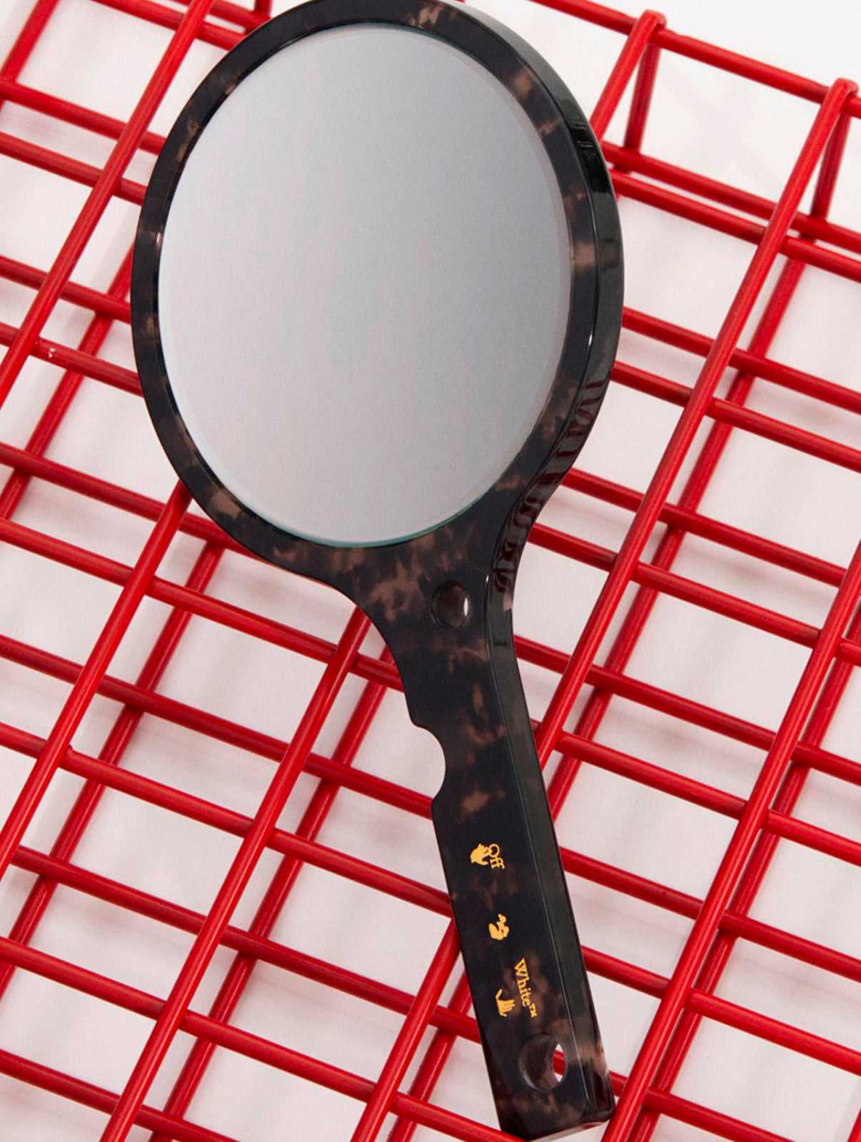 Off-White Meteor Hand Mirror Dark Havana Gold