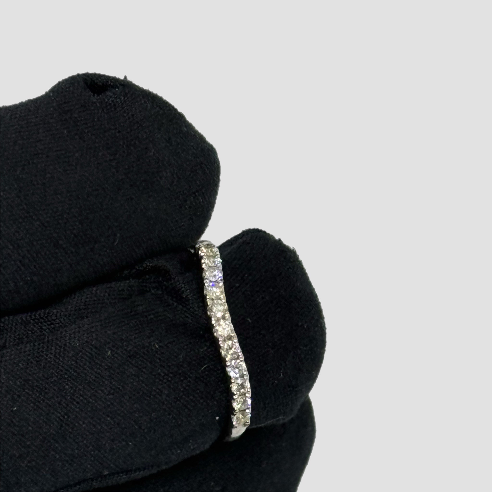 18ct White Gold Diamond Wishbone Half Eternity Ring