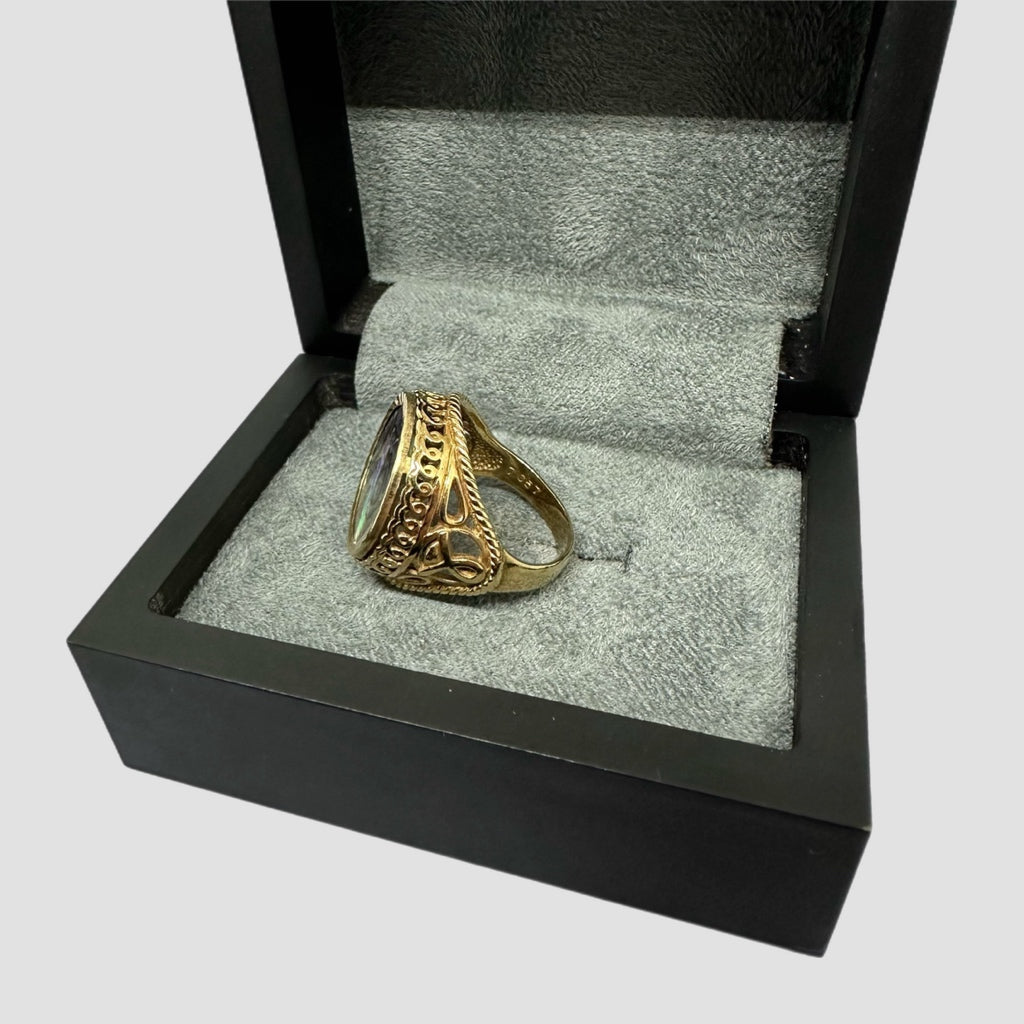 Abalone 9ct 1/10 Krugerrand Ring