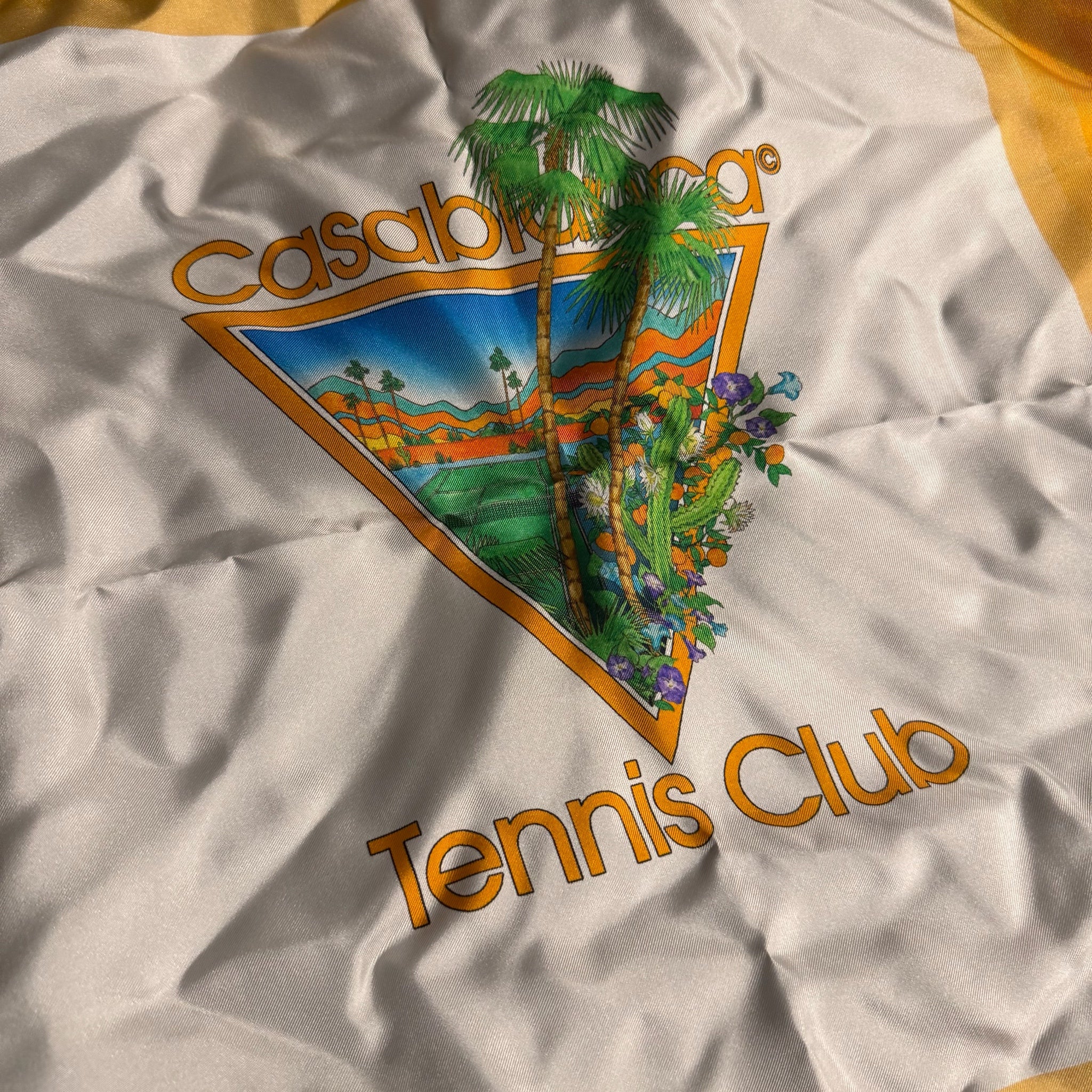 Casablanca Silk Twill Palm Springs Scarf Orange