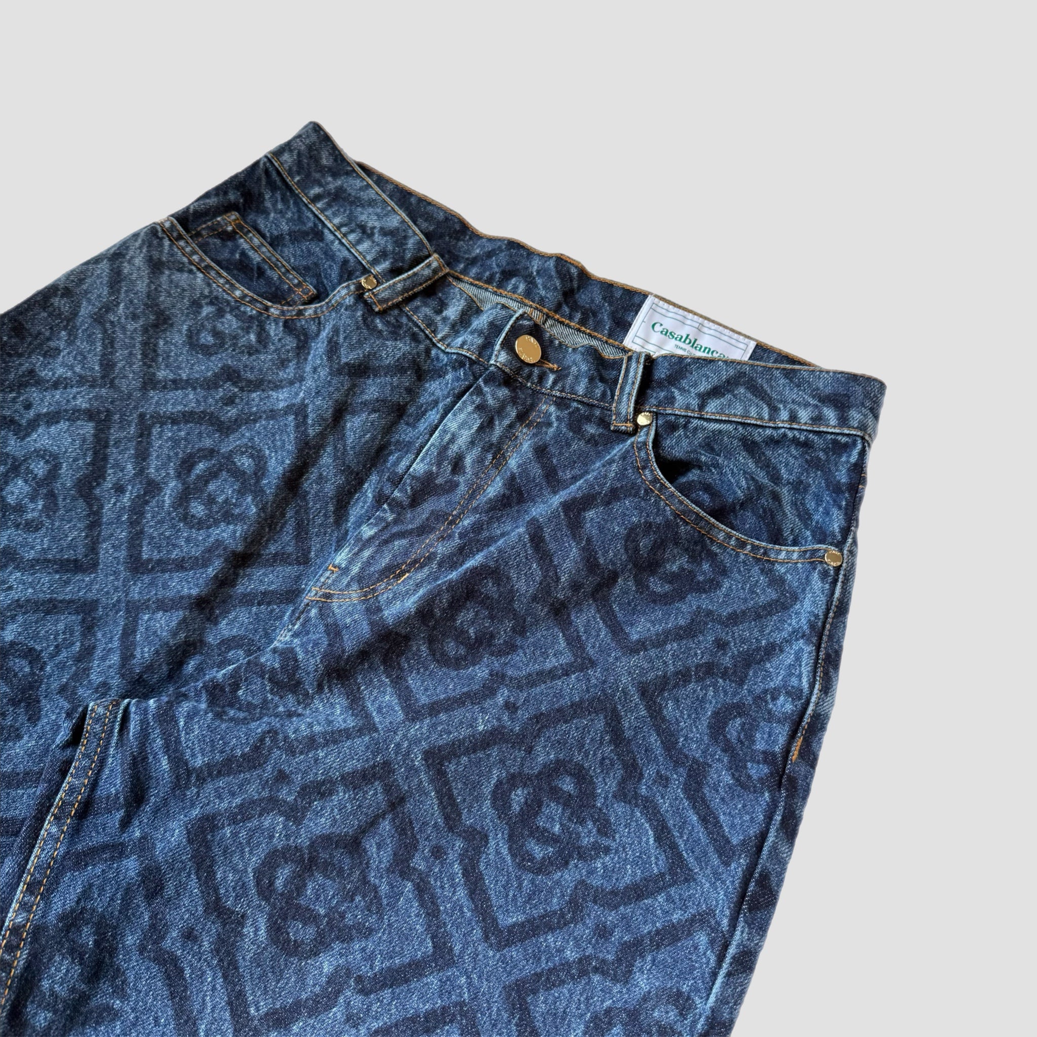 Casablanca Laser Monogran Denim Jeans