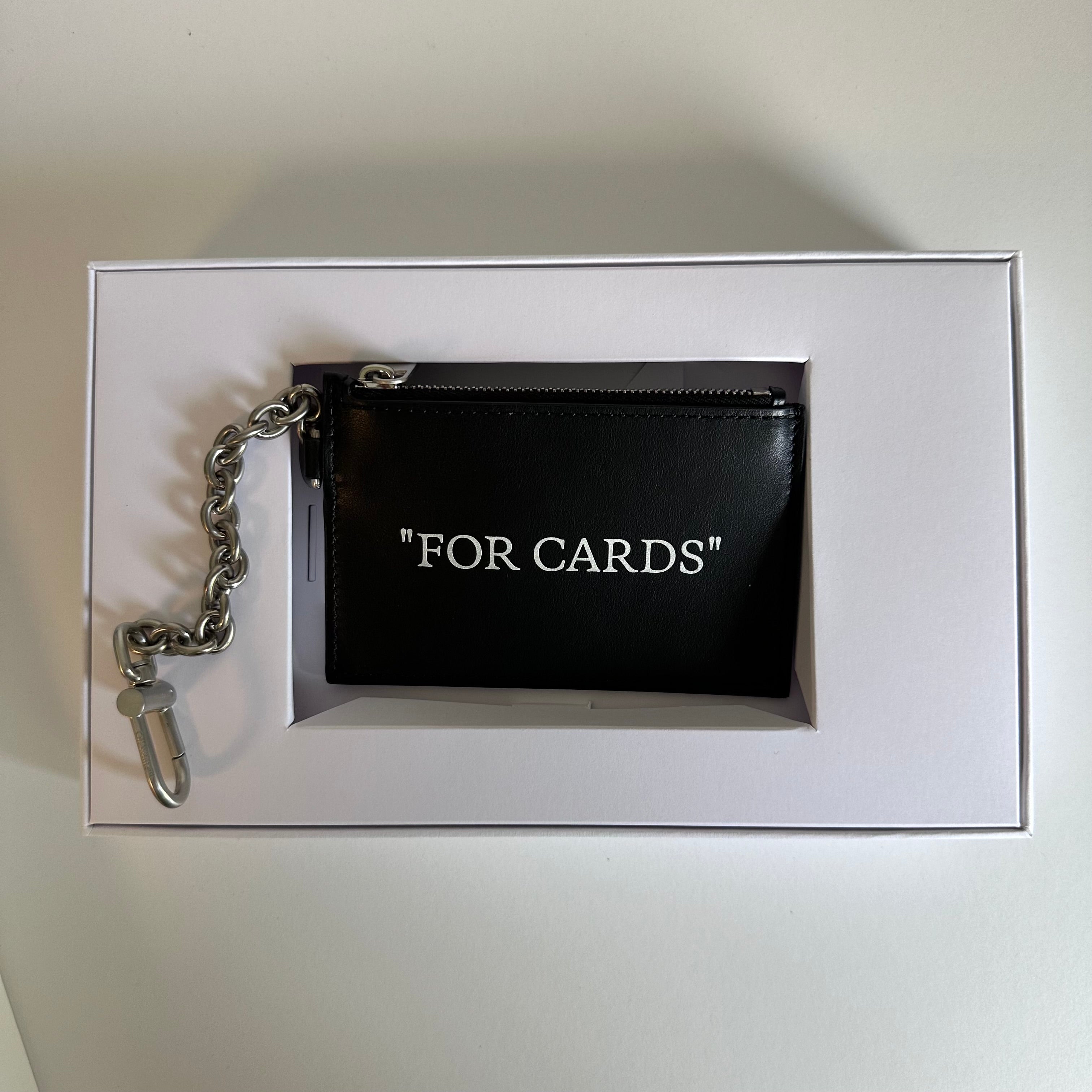 Off-White Quote Bookish Keyring Card Wallet Black