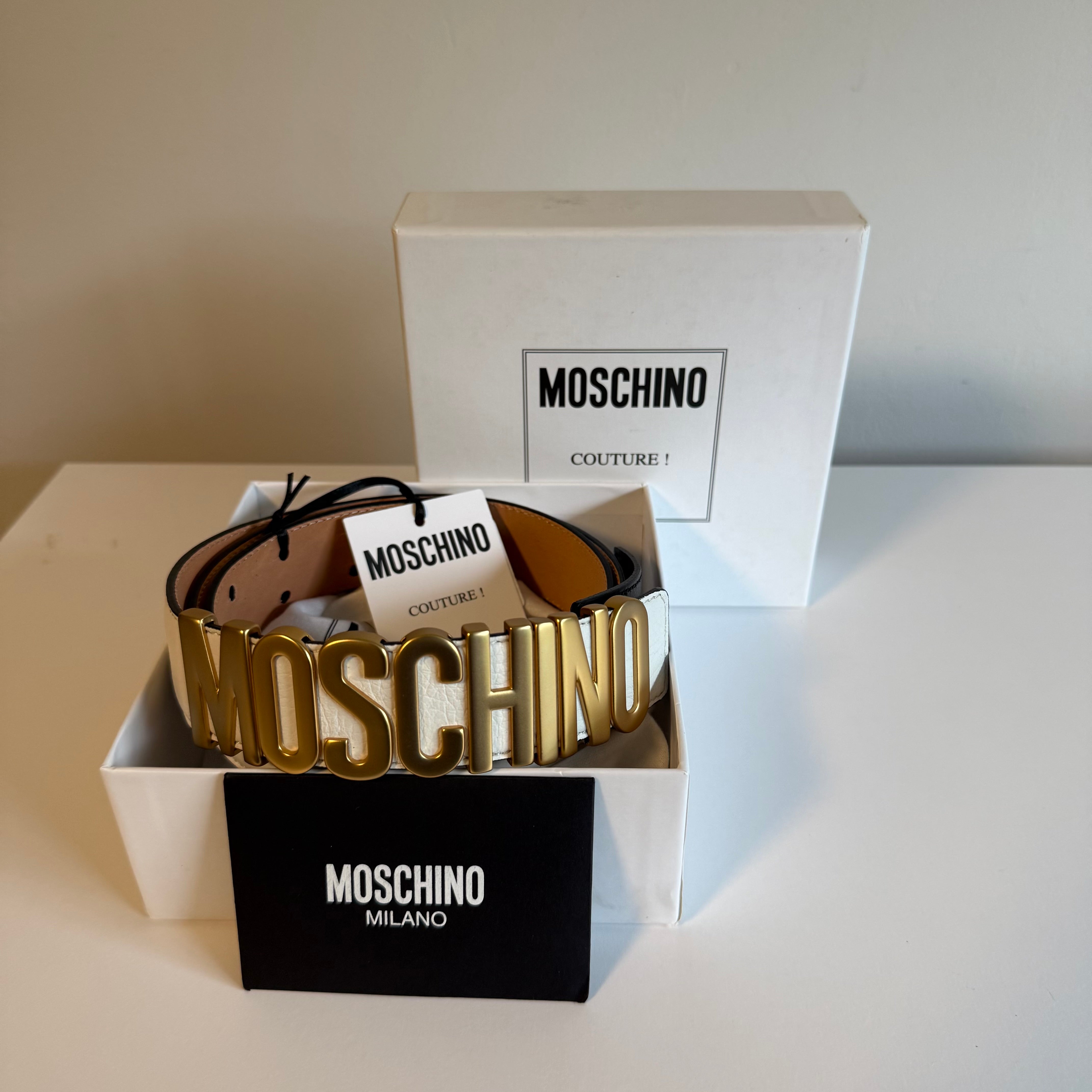 Moschino Leather Belt Size 54