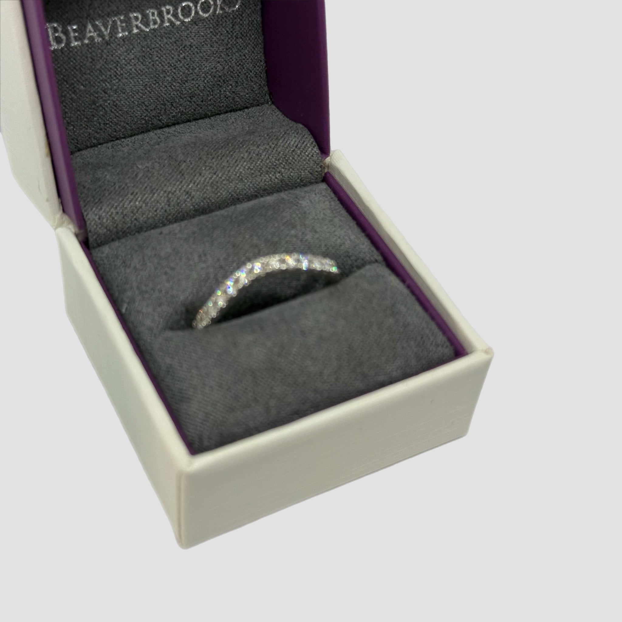 18ct White Gold Diamond Wishbone Half Eternity Ring