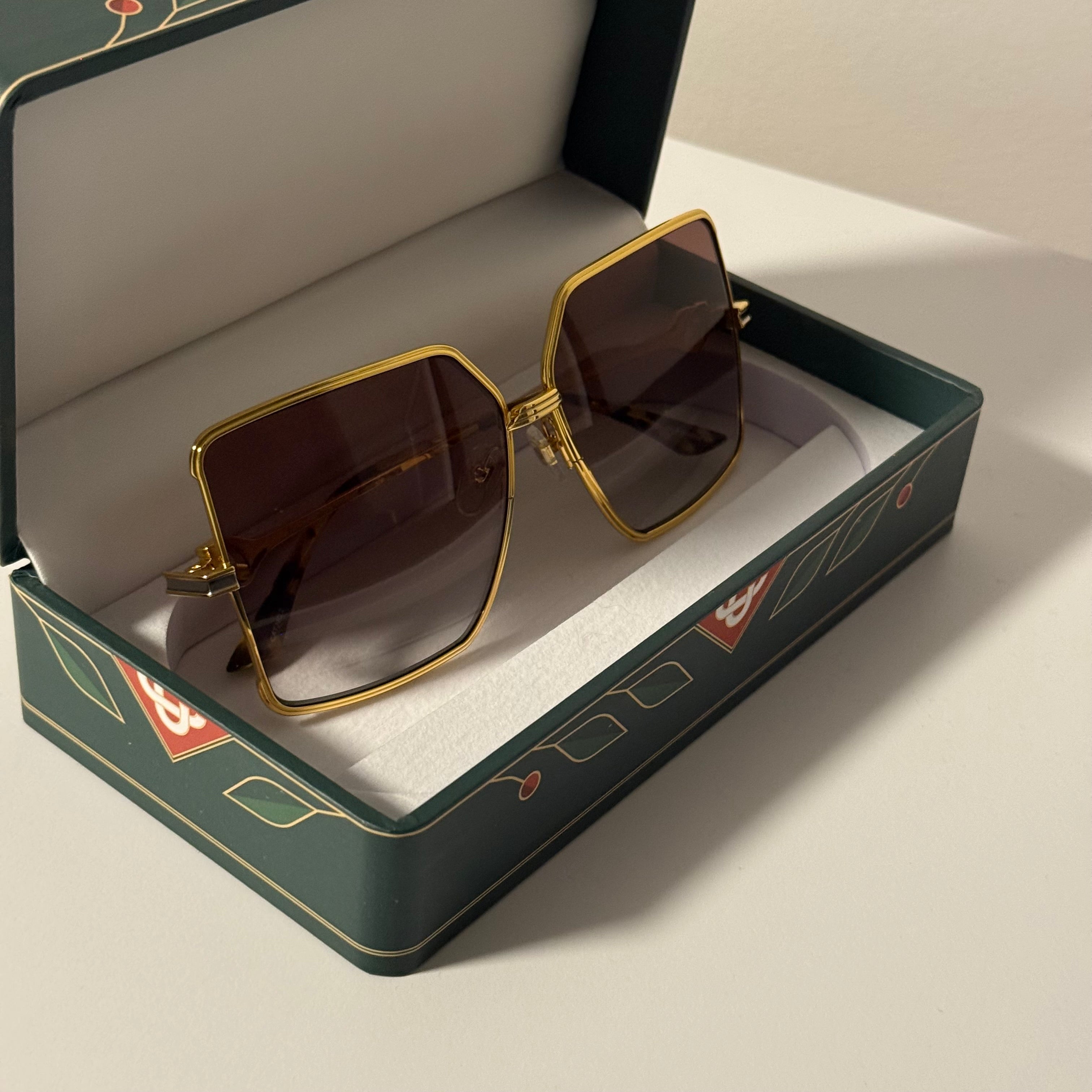 Women’s Casablanca Stainless Steel Square Brown Gradient Sunglasses