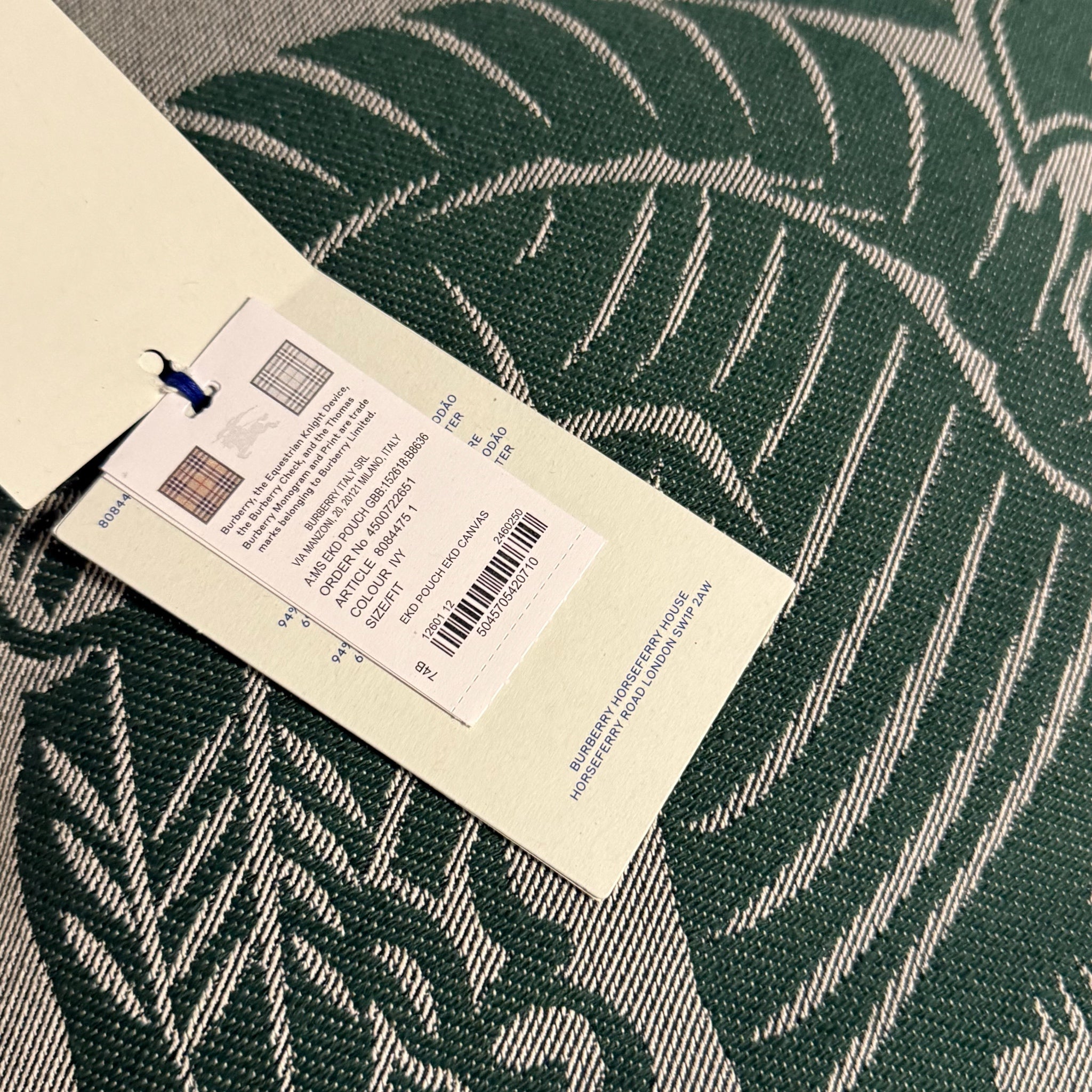 Burberry EKD Canvas Pouch Green