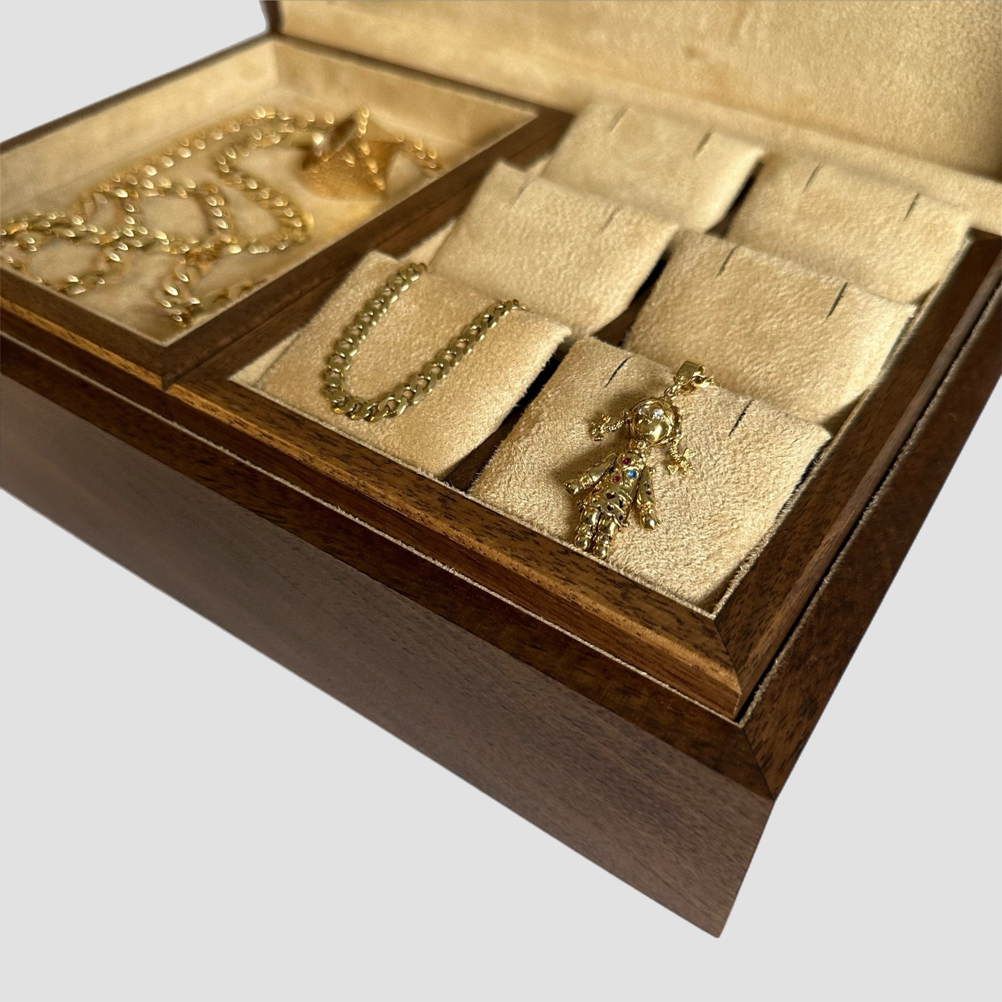 Handmade Walnut Jewellery Box Organiser