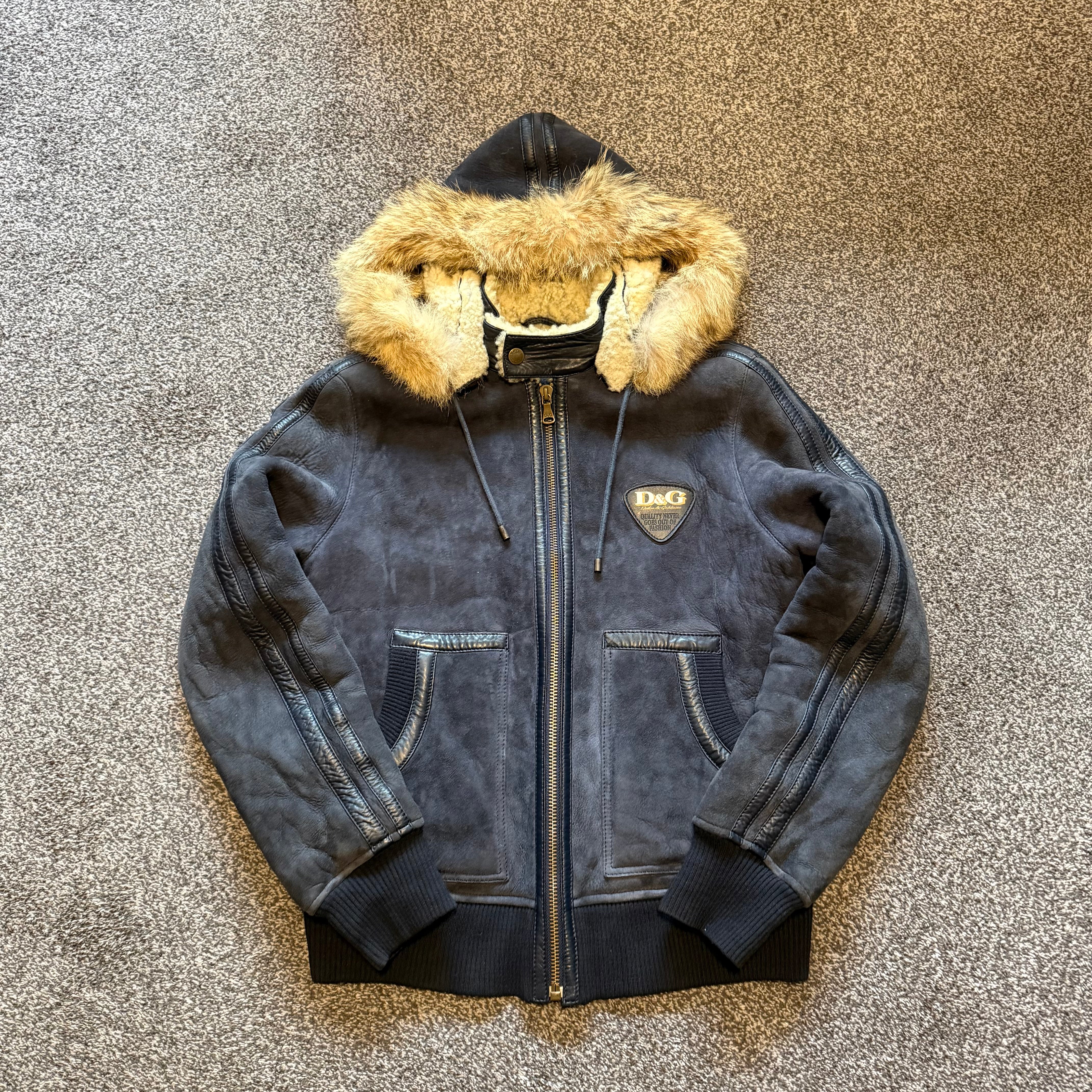 D&G Lambskin Suede Hooded Jacket
