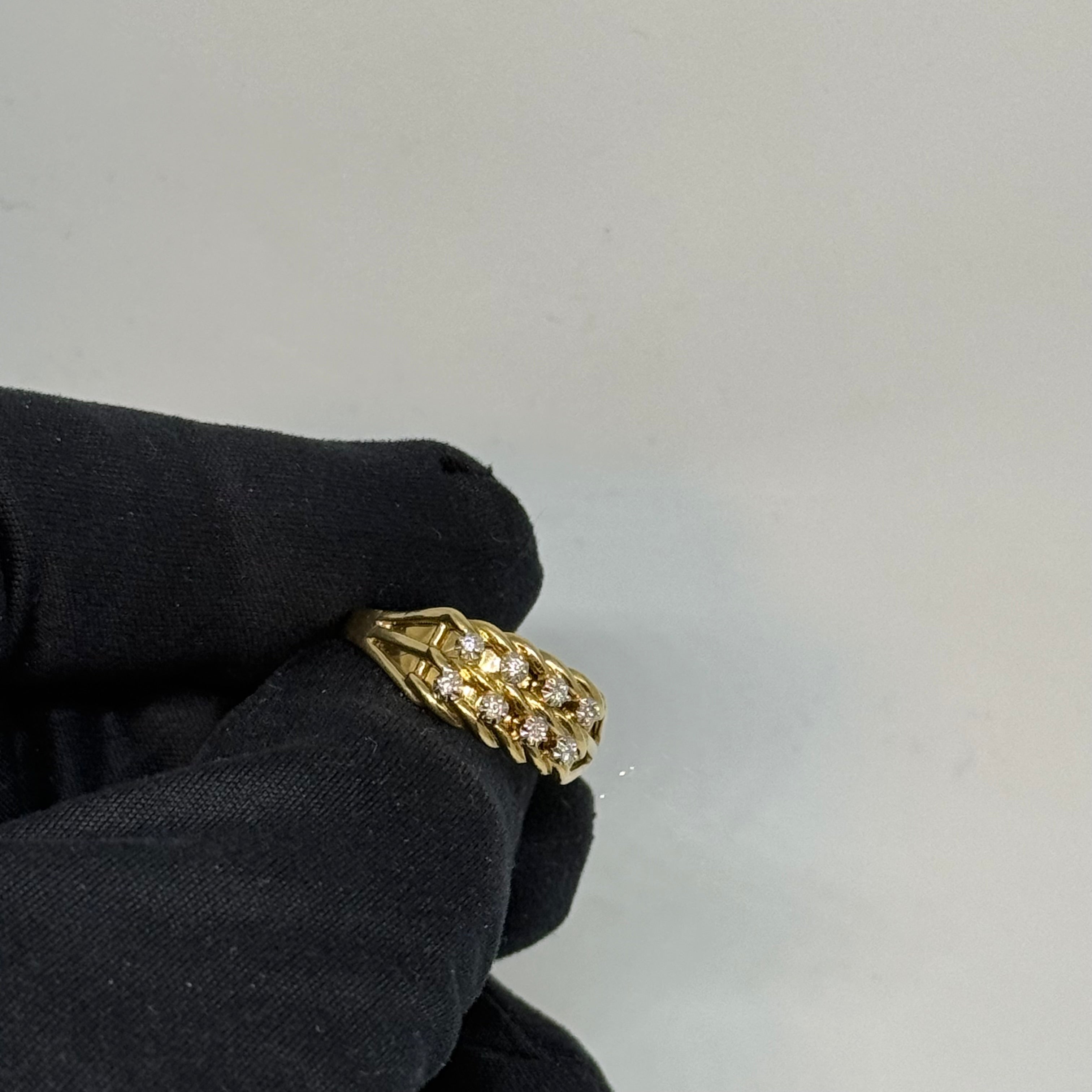 9ct Diamond Set Keeper Ring