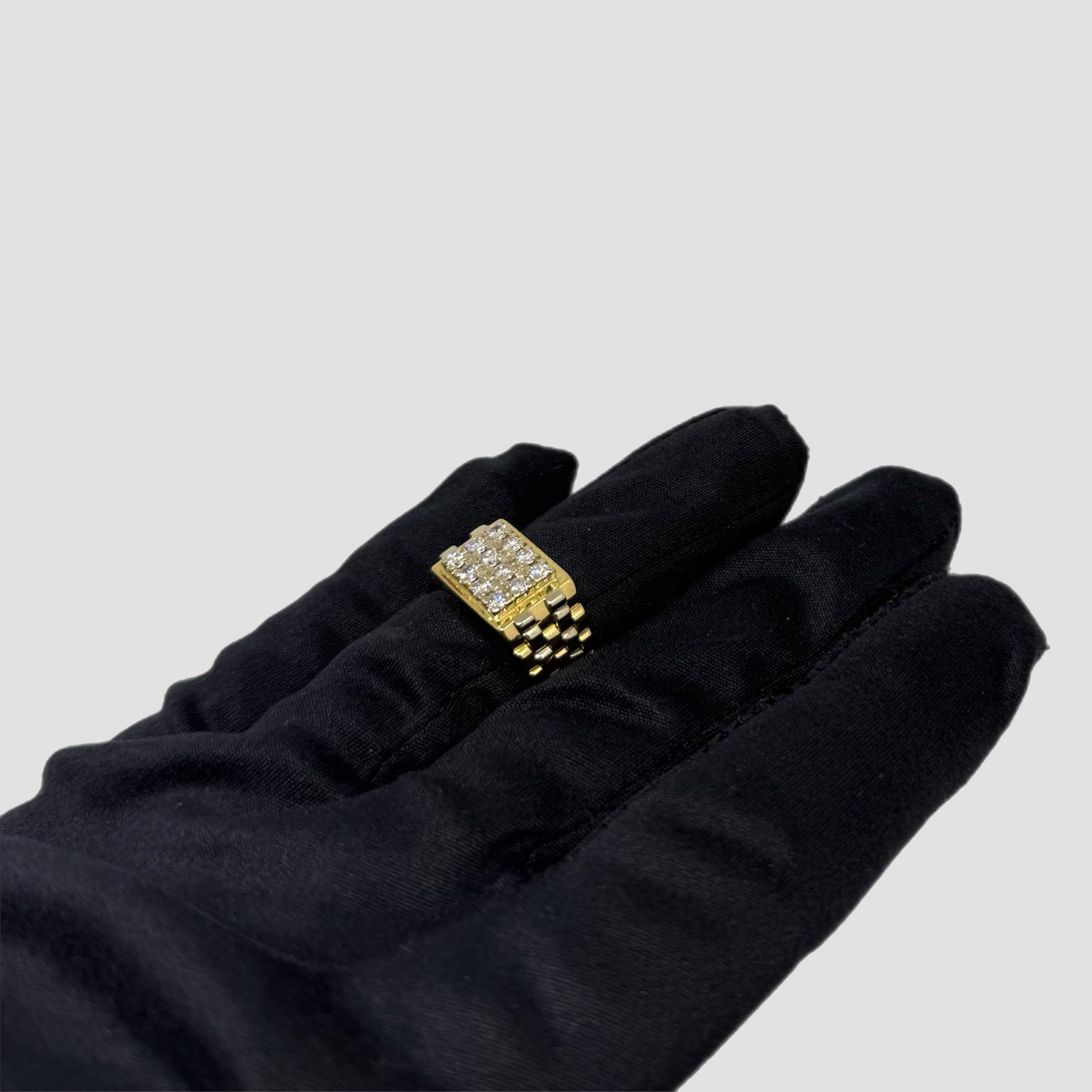 18ct Diamond Rolex Style Signet Ring