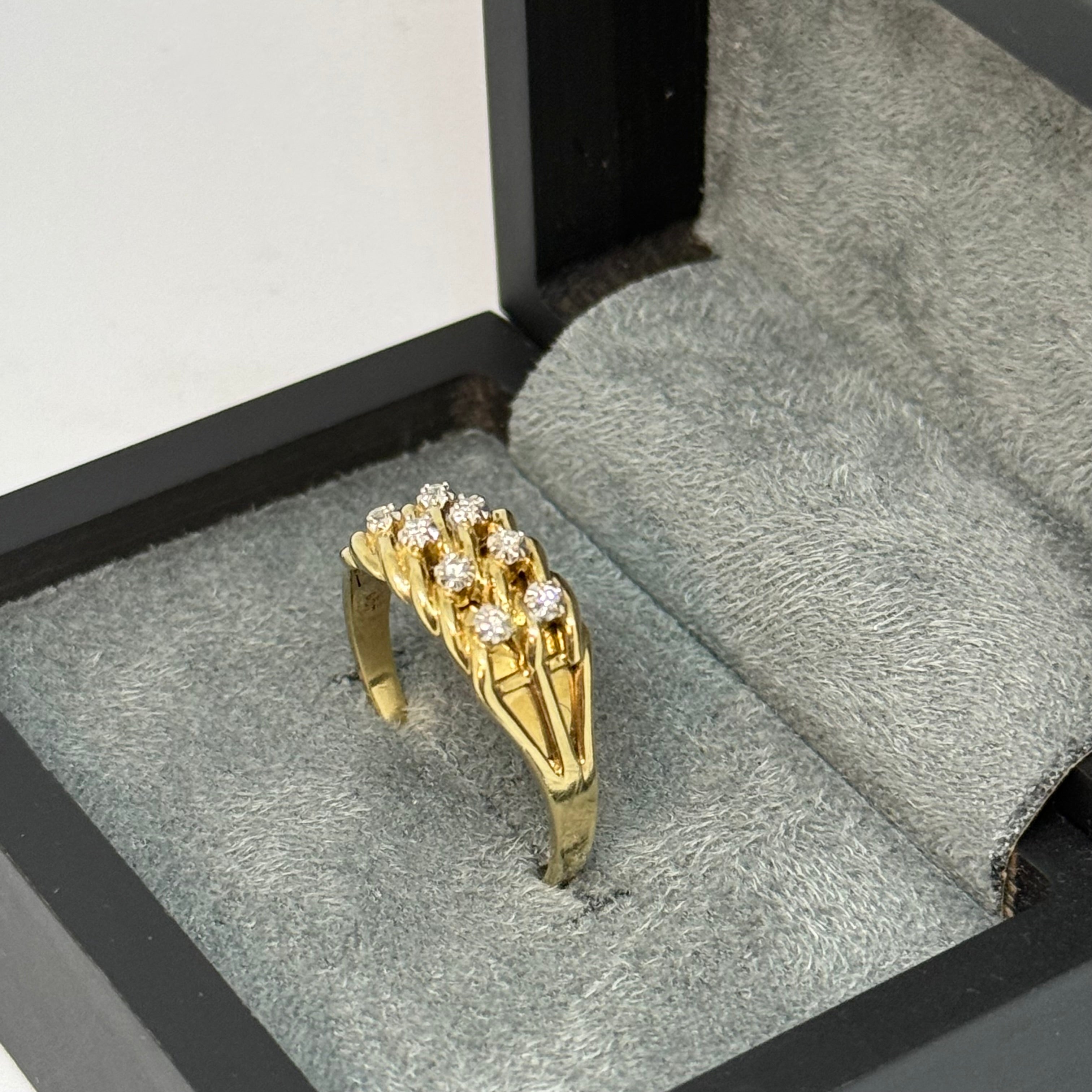 9ct Diamond Set Keeper Ring