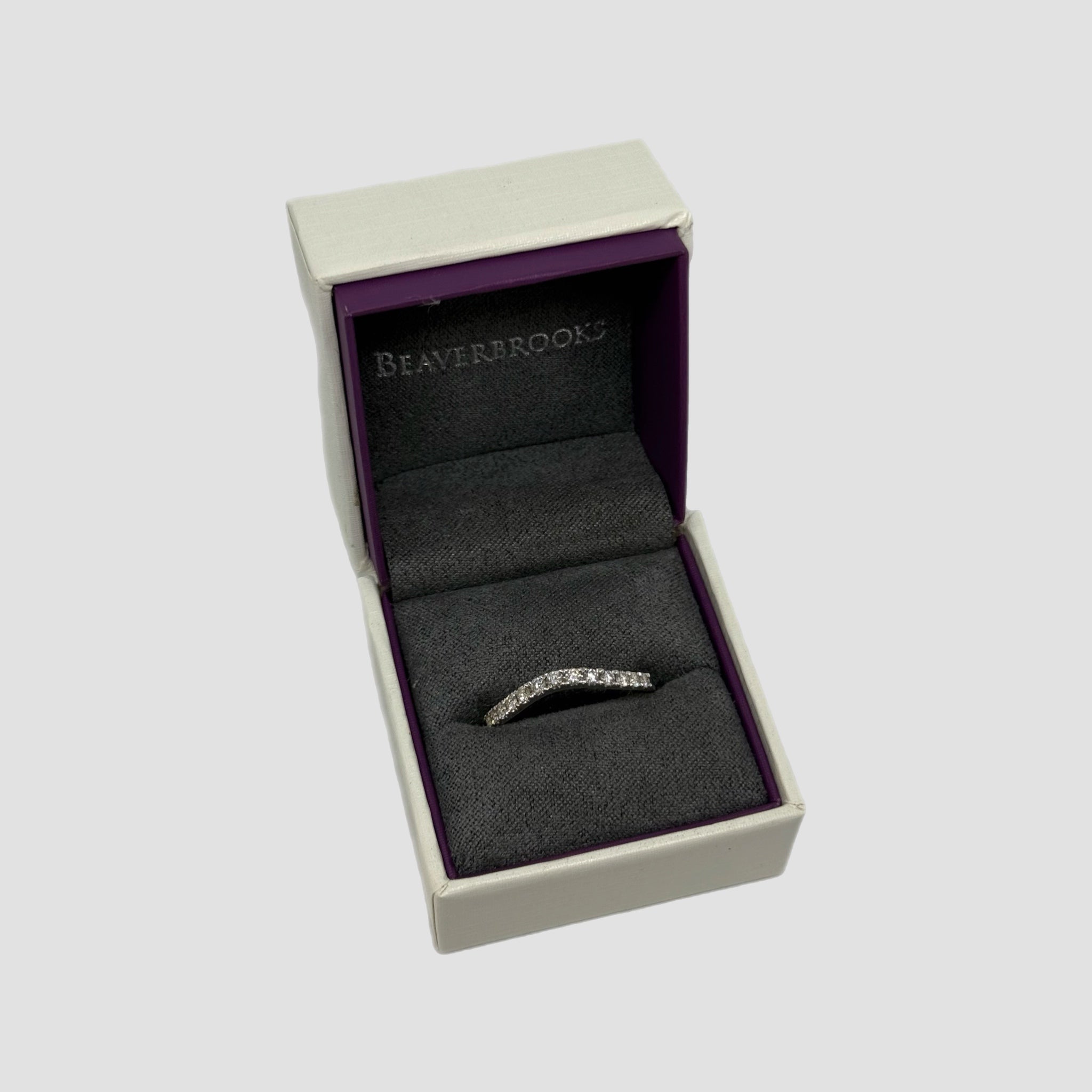 18ct White Gold Diamond Wishbone Half Eternity Ring