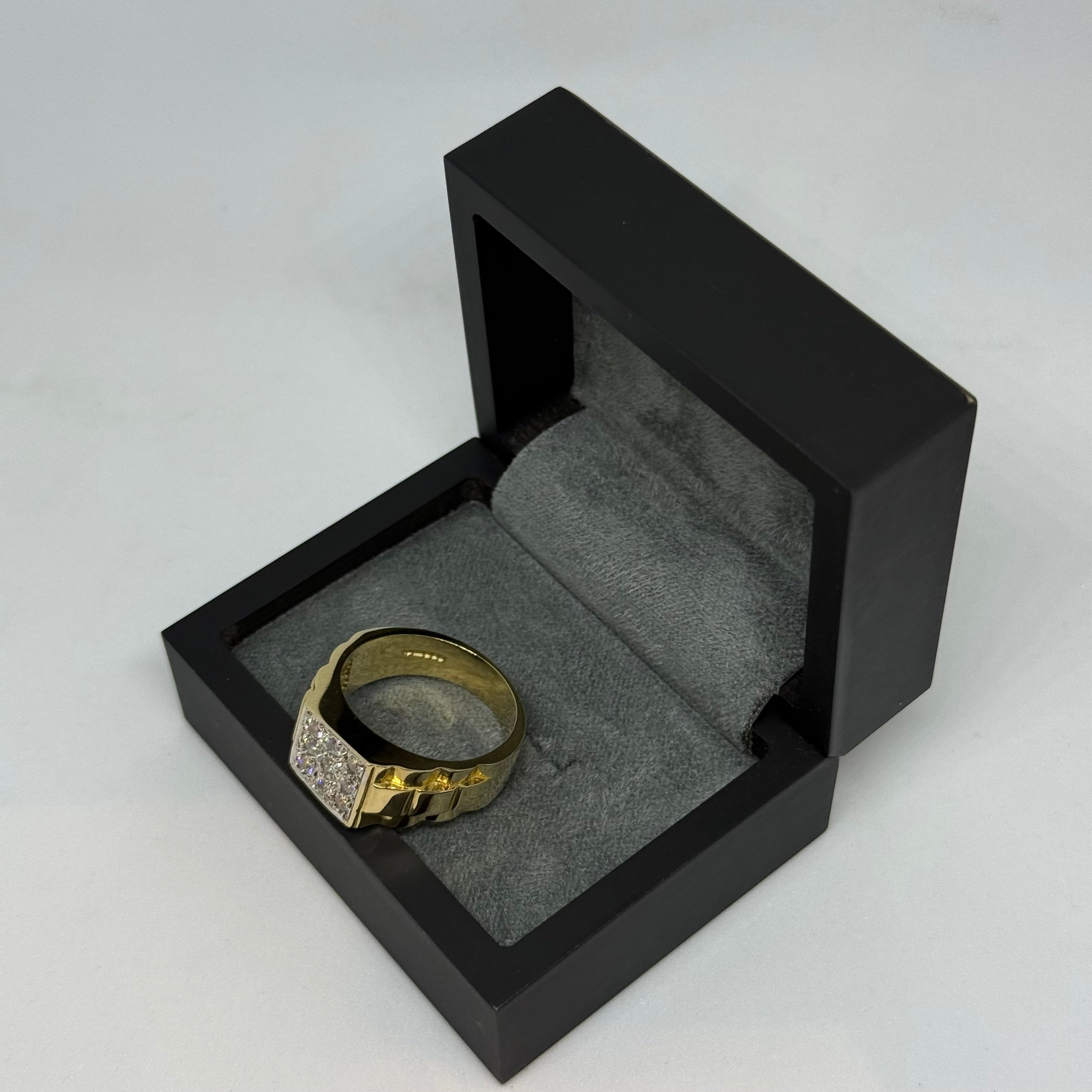 9ct Rolex Style CZ Signet Ring